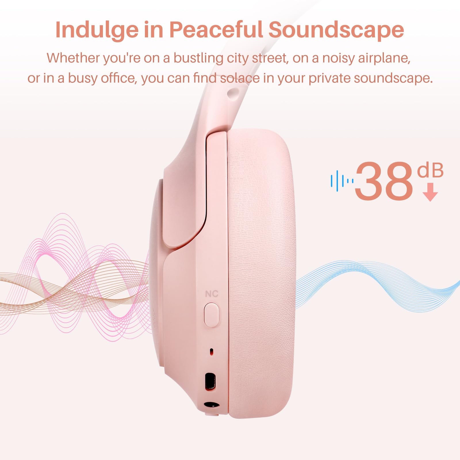 Foto 3 pulgar | Auriculares Tozo HT2 Hybrid Rosas con Cancelación Activa de Ruido - Venta Internacional
