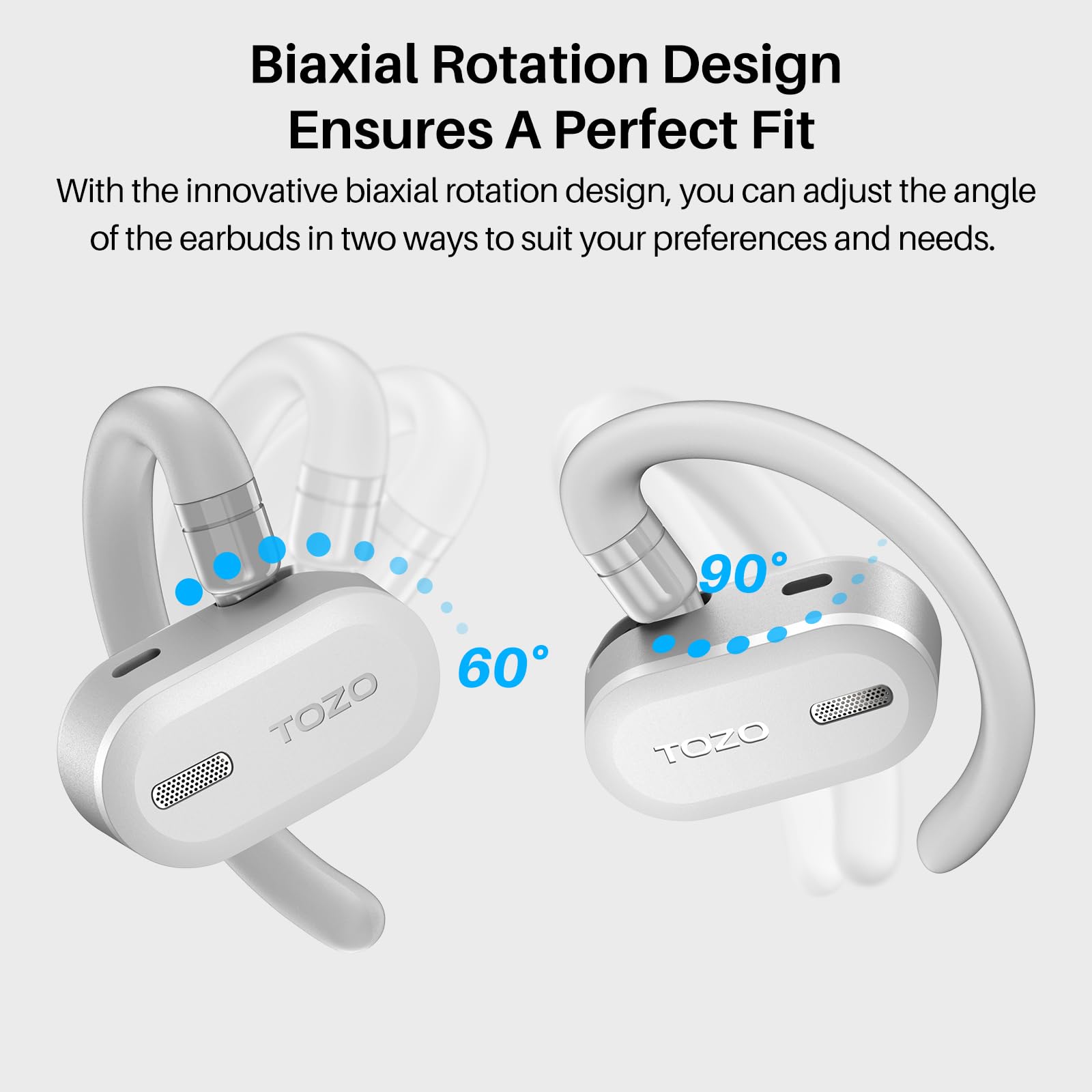 Foto 5 pulgar | Auriculares Inalámbricos Tozo Openbuds Bluetooth 5.3 Blancos - Venta Internacional