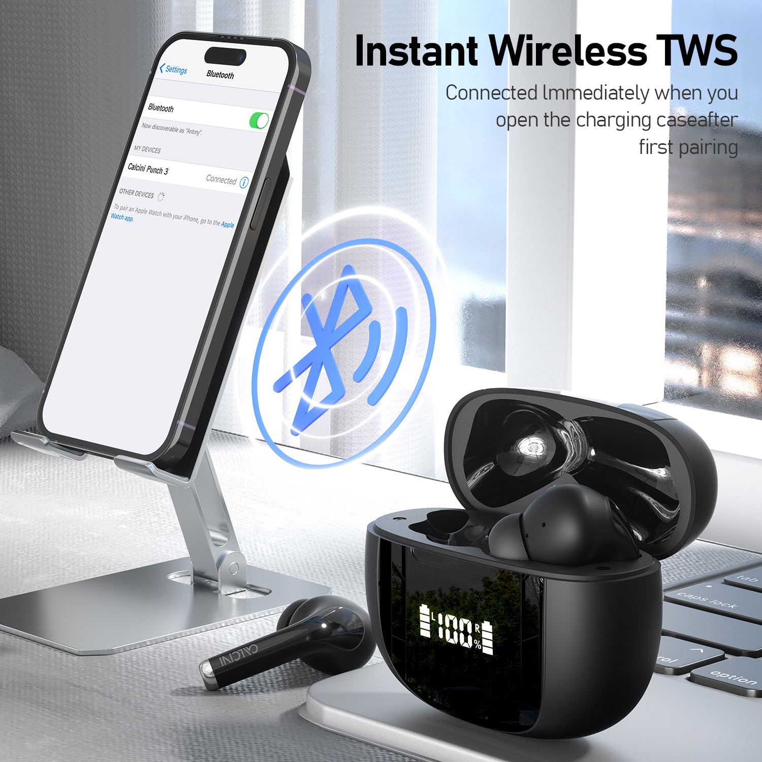 Foto 5 pulgar | Auriculares Inalámbricos Calcini Bluetooth 5.3 con Pantalla Led de Alimentación - Venta Internacional