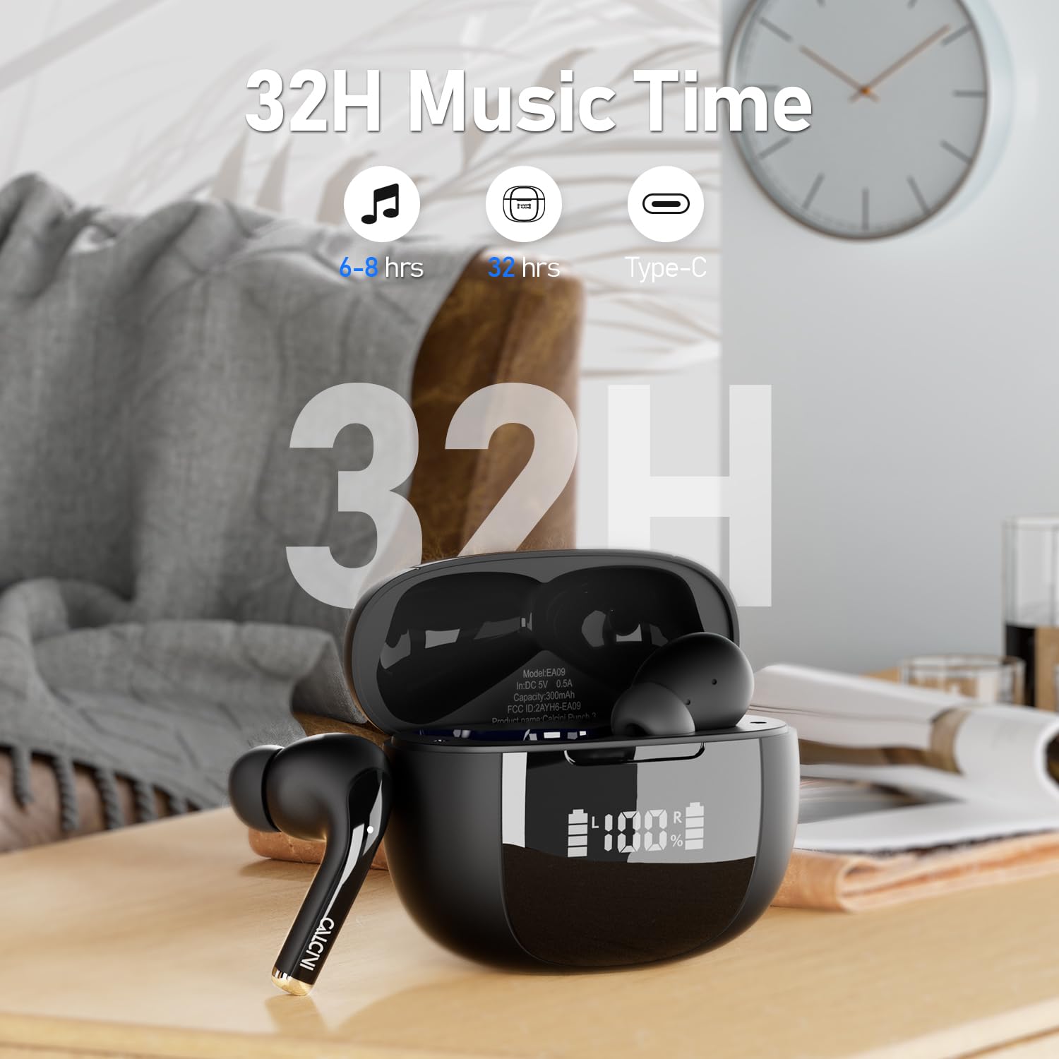 Foto 7 pulgar | Auriculares Inalámbricos Calcini Bluetooth 5.3 con Pantalla Led de Alimentación - Venta Internacional