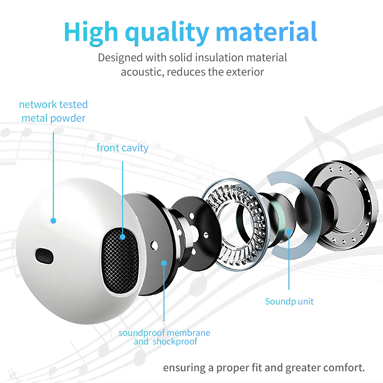 Foto 3 pulgar | Auriculares Shdkjxh con Micrófono Paquete de 4 color Blanco - Venta Internacional