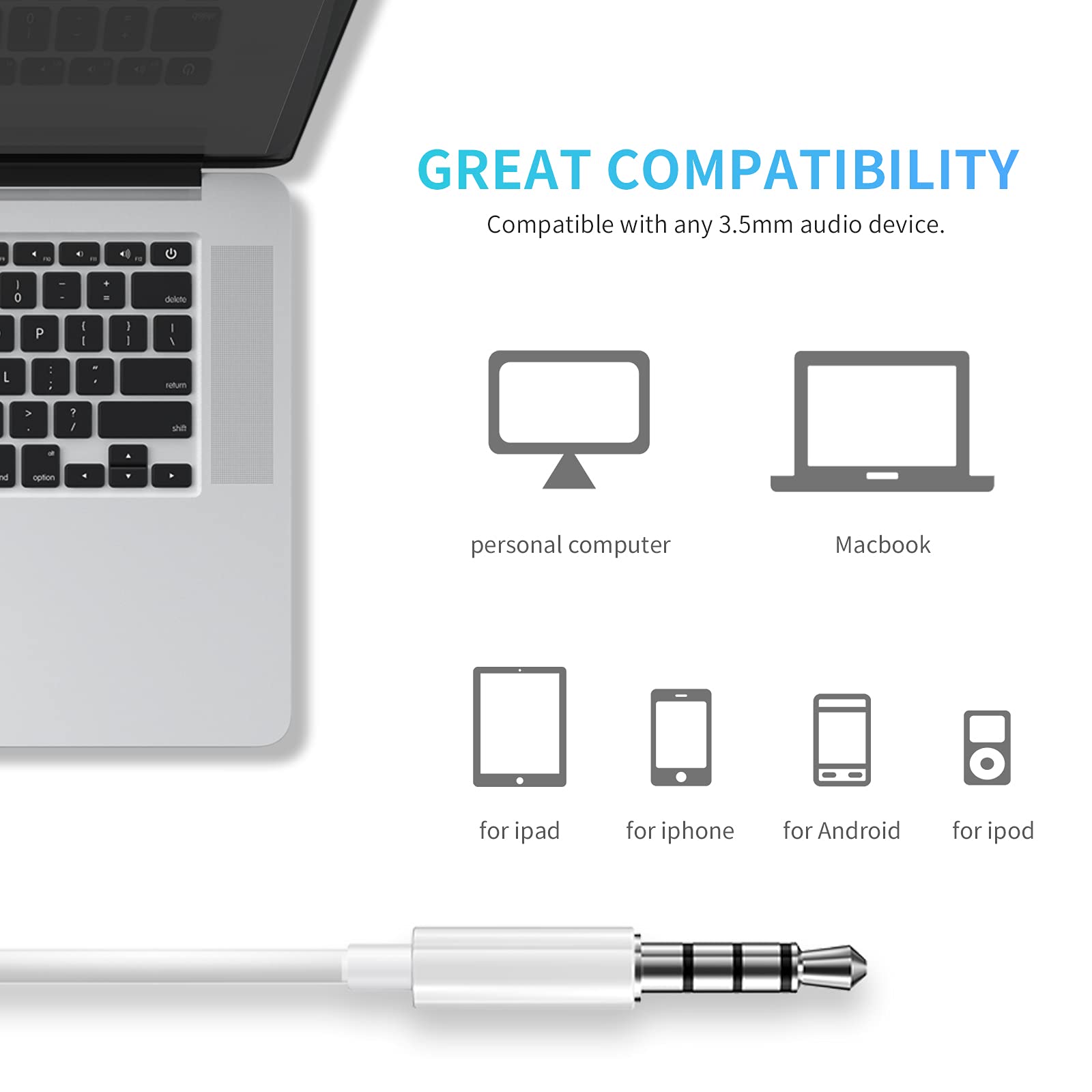 Foto 7 pulgar | Auriculares Shdkjxh con Micrófono Paquete de 4 color Blanco - Venta Internacional