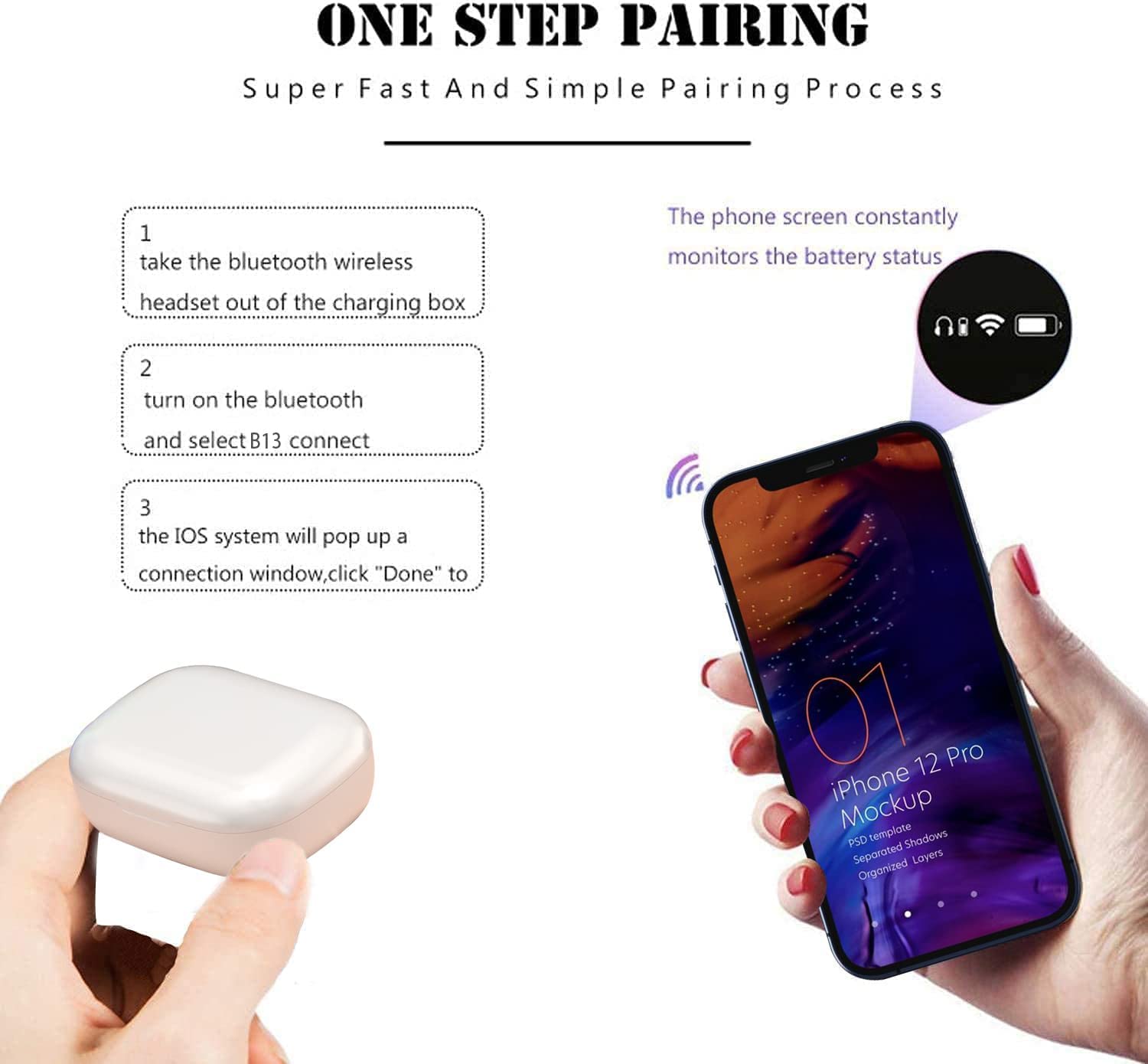 Foto 7 pulgar | Auriculares Inalámbricos Ricoo Air Buds Pods Bluetooth 5.3 Ipx7 - Venta Internacional.