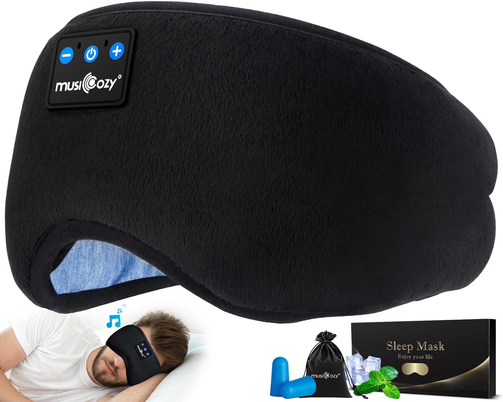 Sleep Headphones Musicozy Bluetooth 5.2, Diadema Y Máscara Para Ojos - Venta Internacional.
