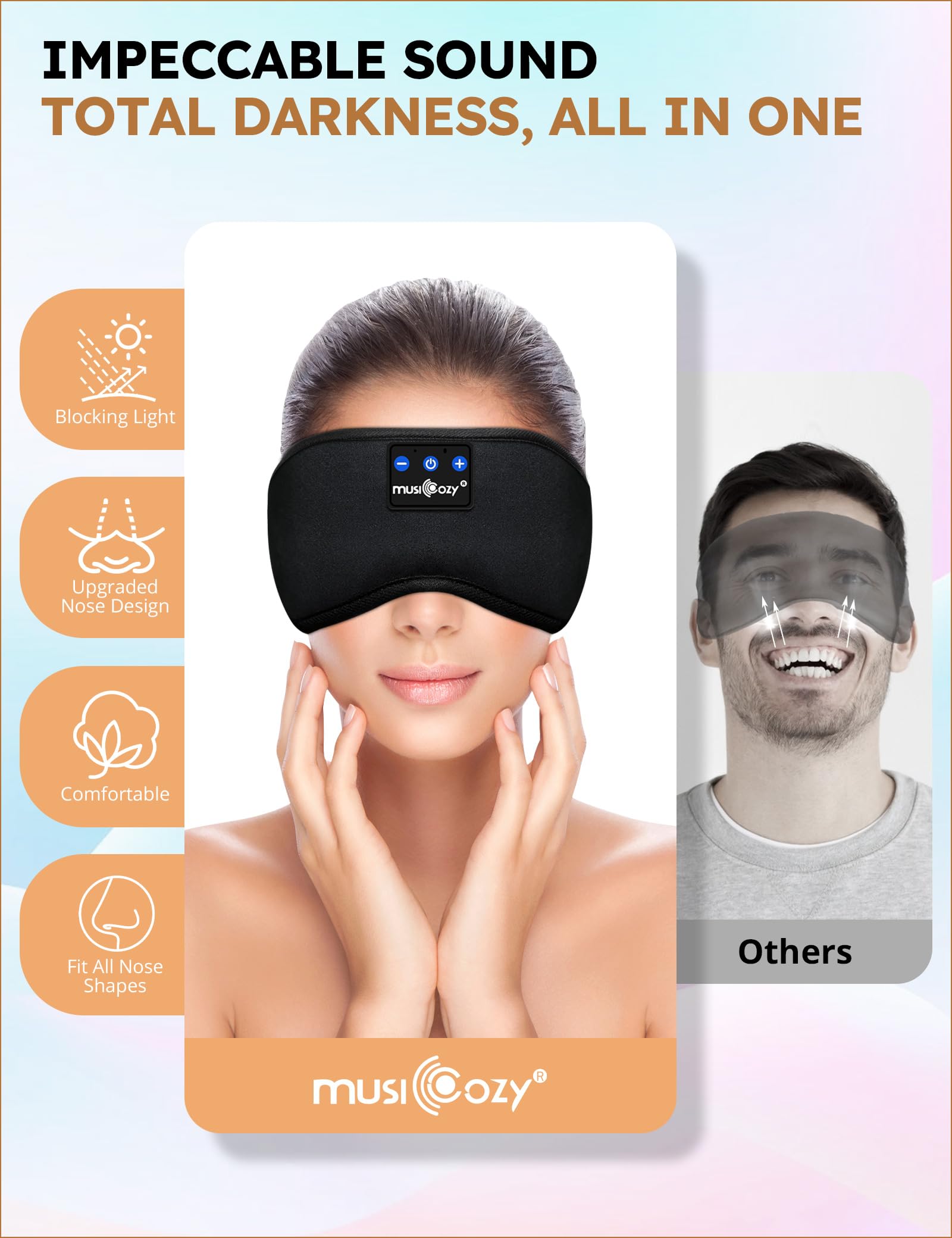 Foto 6 pulgar | Sleep Headphones Musicozy Bluetooth 5.2, Diadema Y Máscara Para Ojos - Venta Internacional.