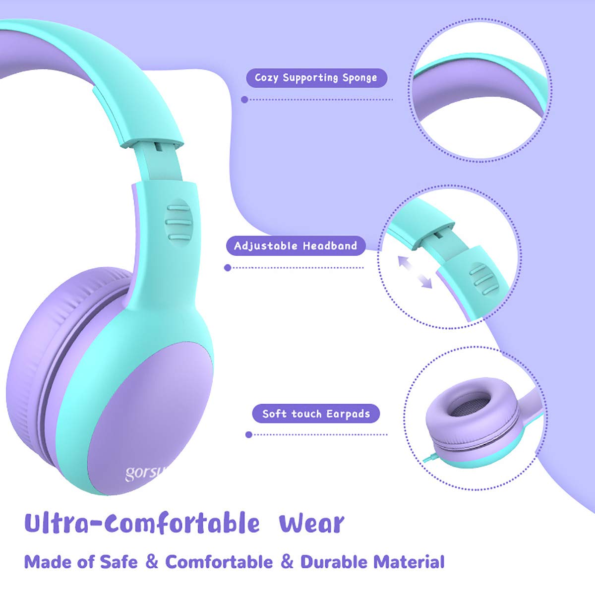 Foto 4 pulgar | Auriculares Gorsun Kids Over Ear de Volumen Limitado - Venta Internacional
