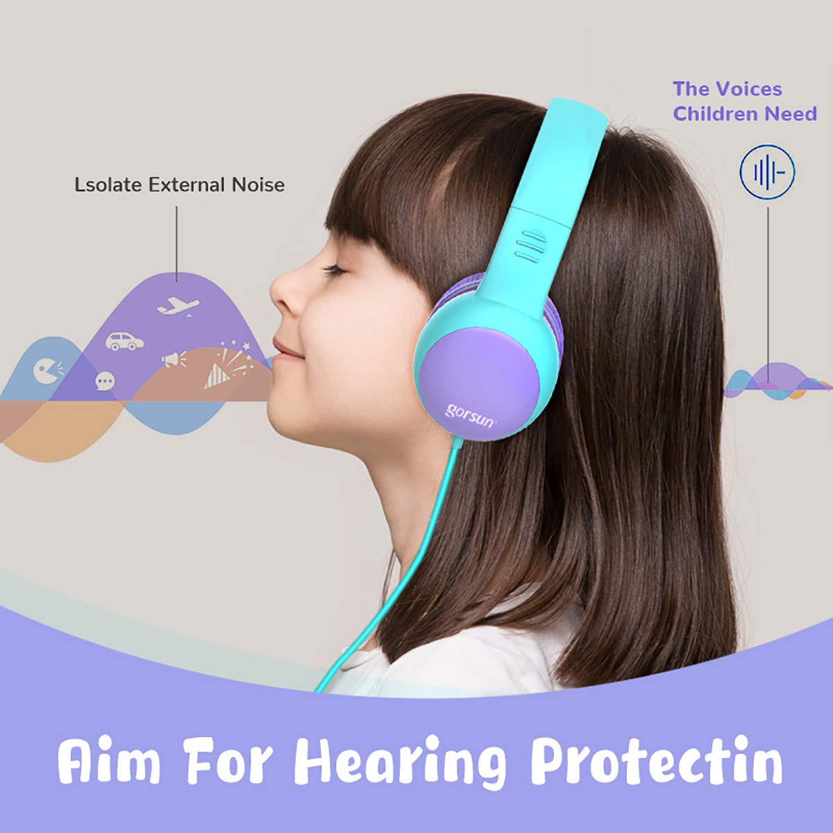 Foto 6 pulgar | Auriculares Gorsun Kids Over Ear de Volumen Limitado - Venta Internacional