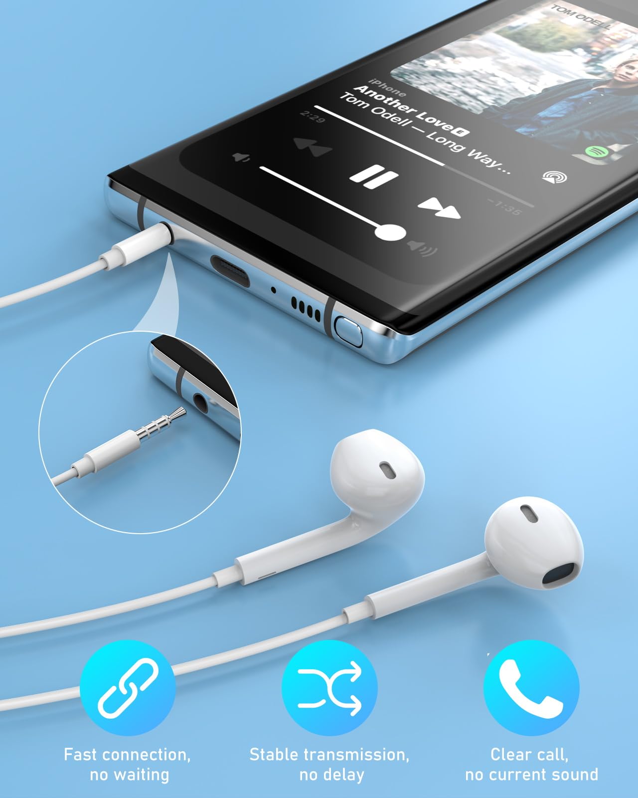 Foto 4 pulgar | Paquetes De Auriculares Oceovc Con Cable Y Conector De 3,5 Mm Con Micrófono Para Iphone 2 - Venta Internacional.