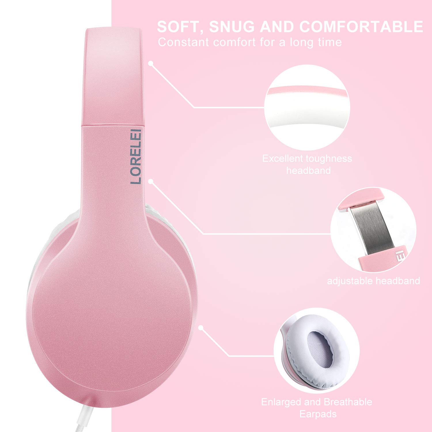 Foto 5 pulgar | Auriculares Lorelei X6 Rosa - Venta Internacional