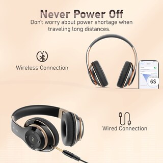 Foto 3 | Auriculares Bluetooth Falebare 6s Over Ear 40h Playtime Negros - Venta Internacional