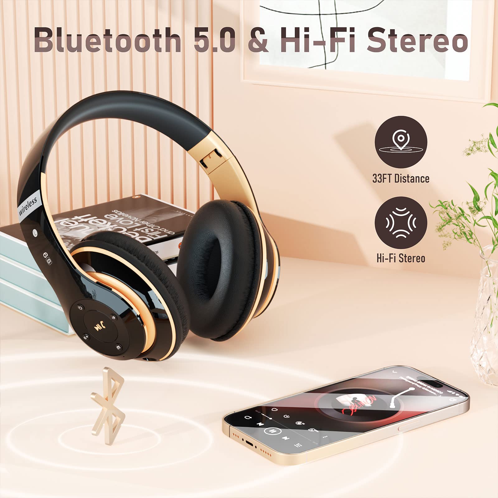 Foto 6 pulgar | Auriculares Bluetooth Falebare 6s Over Ear 40h Playtime Negros - Venta Internacional
