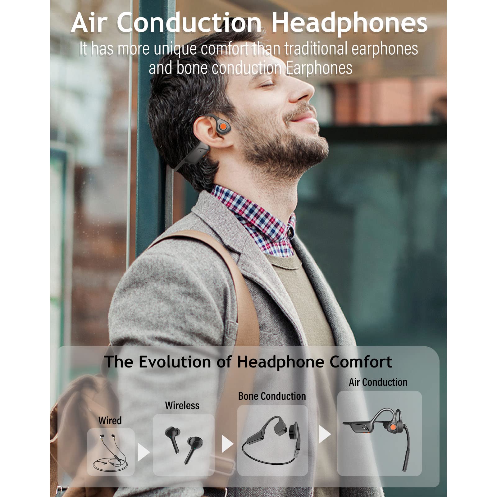 Foto 4 pulgar | Auriculares de Conducción Ósea Monodeal Md08 Bluetooth 5.1 con Micrófono - Venta Internacional