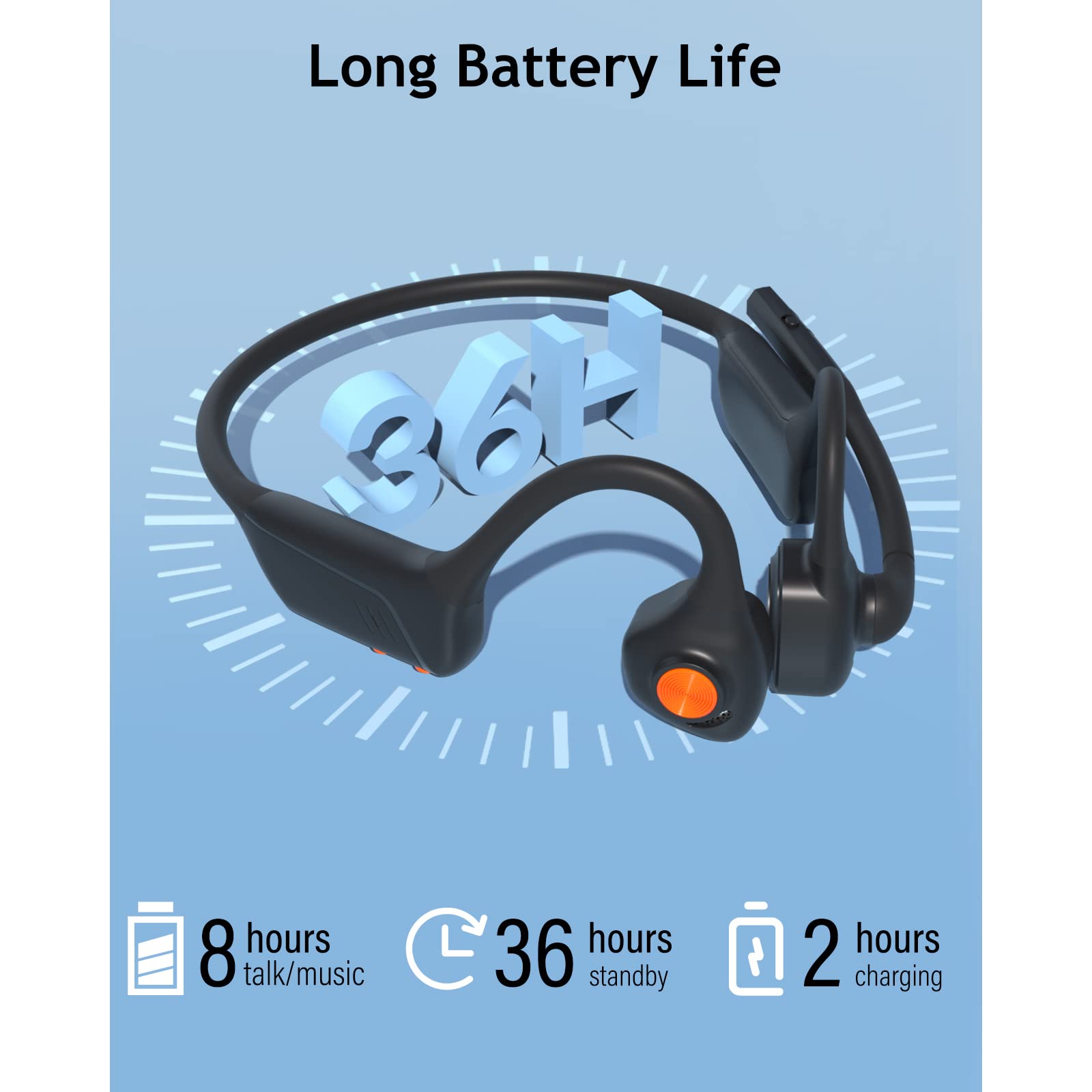 Foto 7 pulgar | Auriculares de Conducción Ósea Monodeal Md08 Bluetooth 5.1 con Micrófono - Venta Internacional