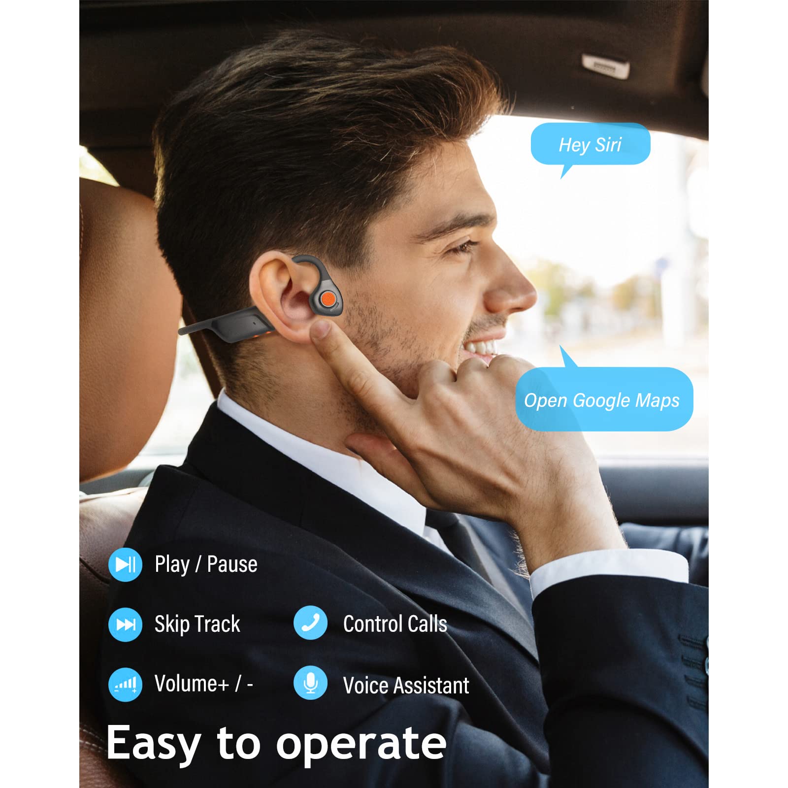 Foto 8 pulgar | Auriculares de Conducción Ósea Monodeal Md08 Bluetooth 5.1 con Micrófono - Venta Internacional