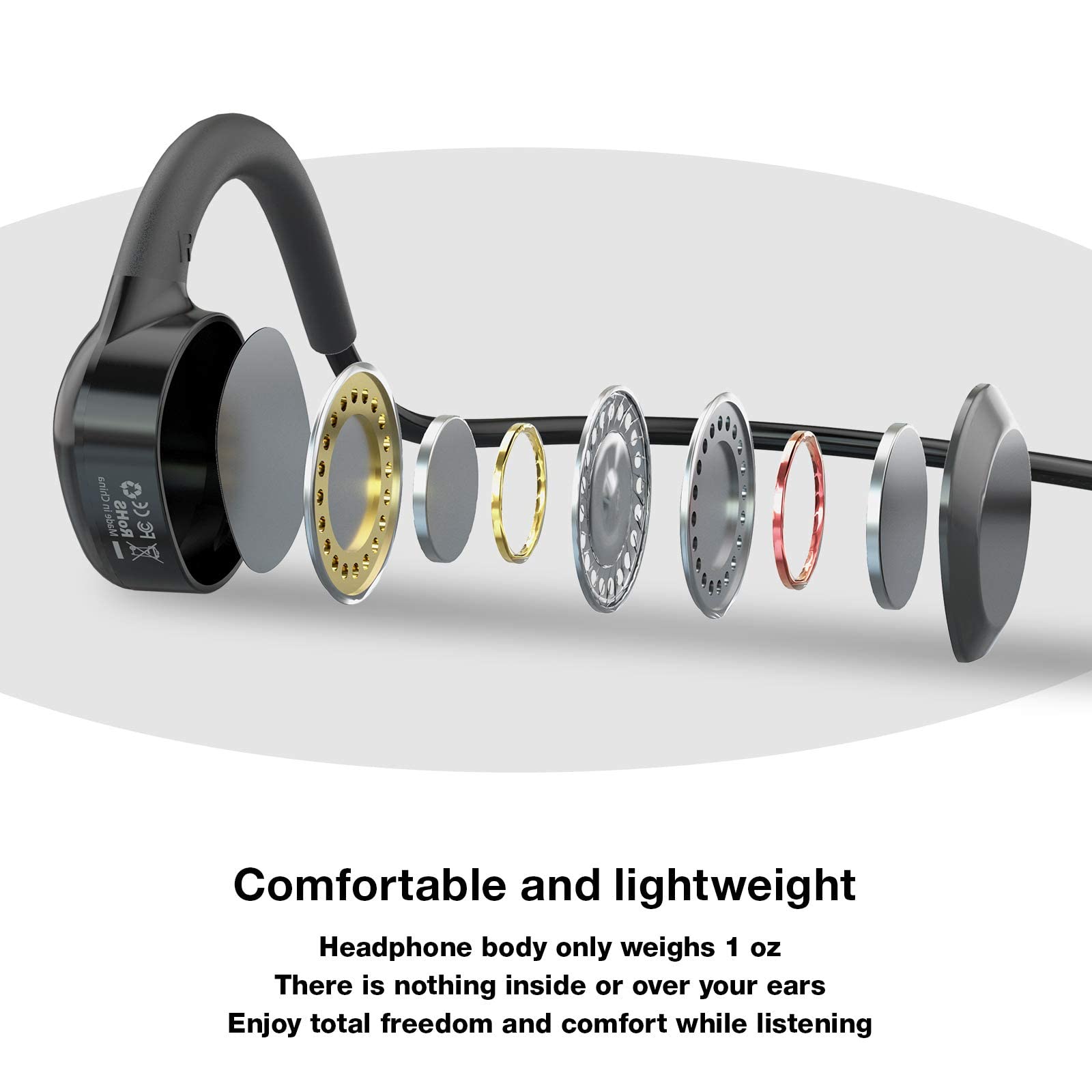 Foto 4 pulgar | Auriculares Inalámbricos de Conducción Ósea Moing Bluetooth 5.0 Black - Venta Internacional