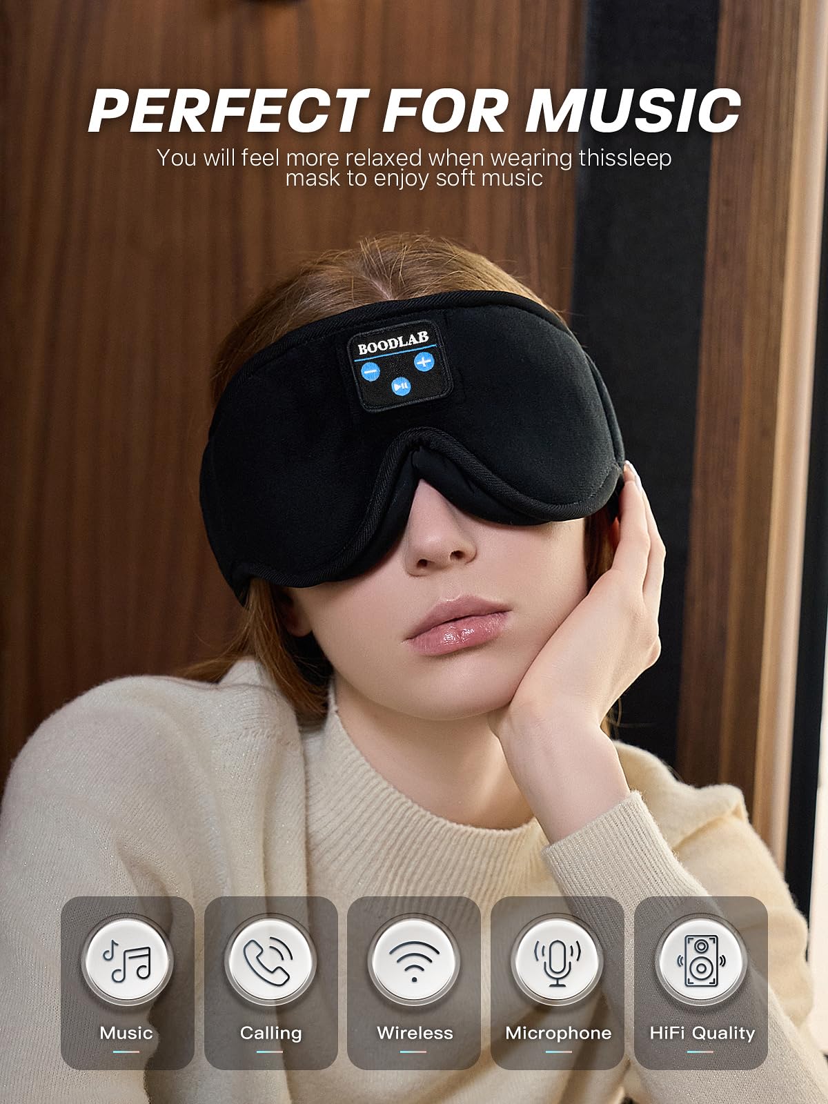 Foto 3 pulgar | Máscara De Ojos Bluetooth Boodlab Sleep Con Auriculares Bluetooth - Venta Internacional.