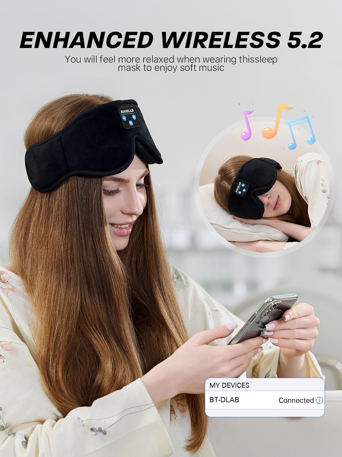 Foto 5 | Máscara De Ojos Bluetooth Boodlab Sleep Con Auriculares Bluetooth - Venta Internacional.