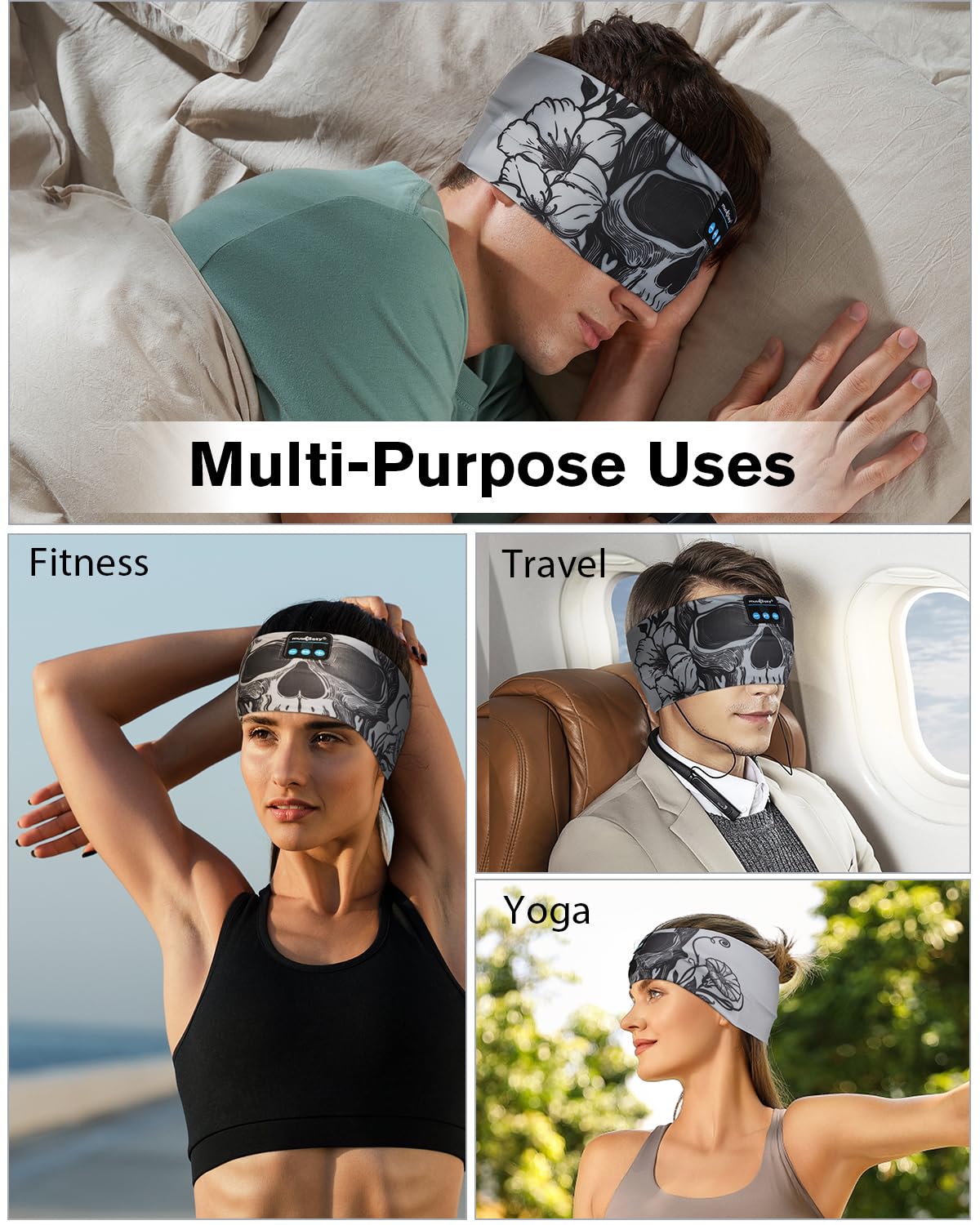 Foto 5 pulgar | Tiara tipo Auricular Musicozy Gris con Bluetooth-Venta Internacional