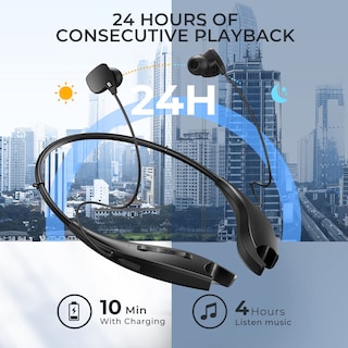 Foto 3 | Auriculares Bluetooth Yosdom Neckband 24h+ Playtime Waterproo - Venta Internacional.