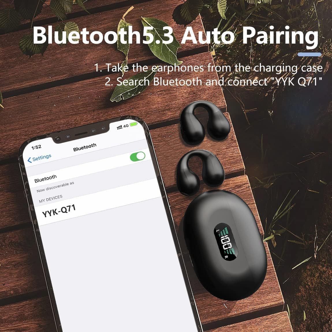 Foto 3 pulgar | Auriculares Inalámbricos Kinganda Bluetooth Ear Clip 30h Playtime - Venta Internacional