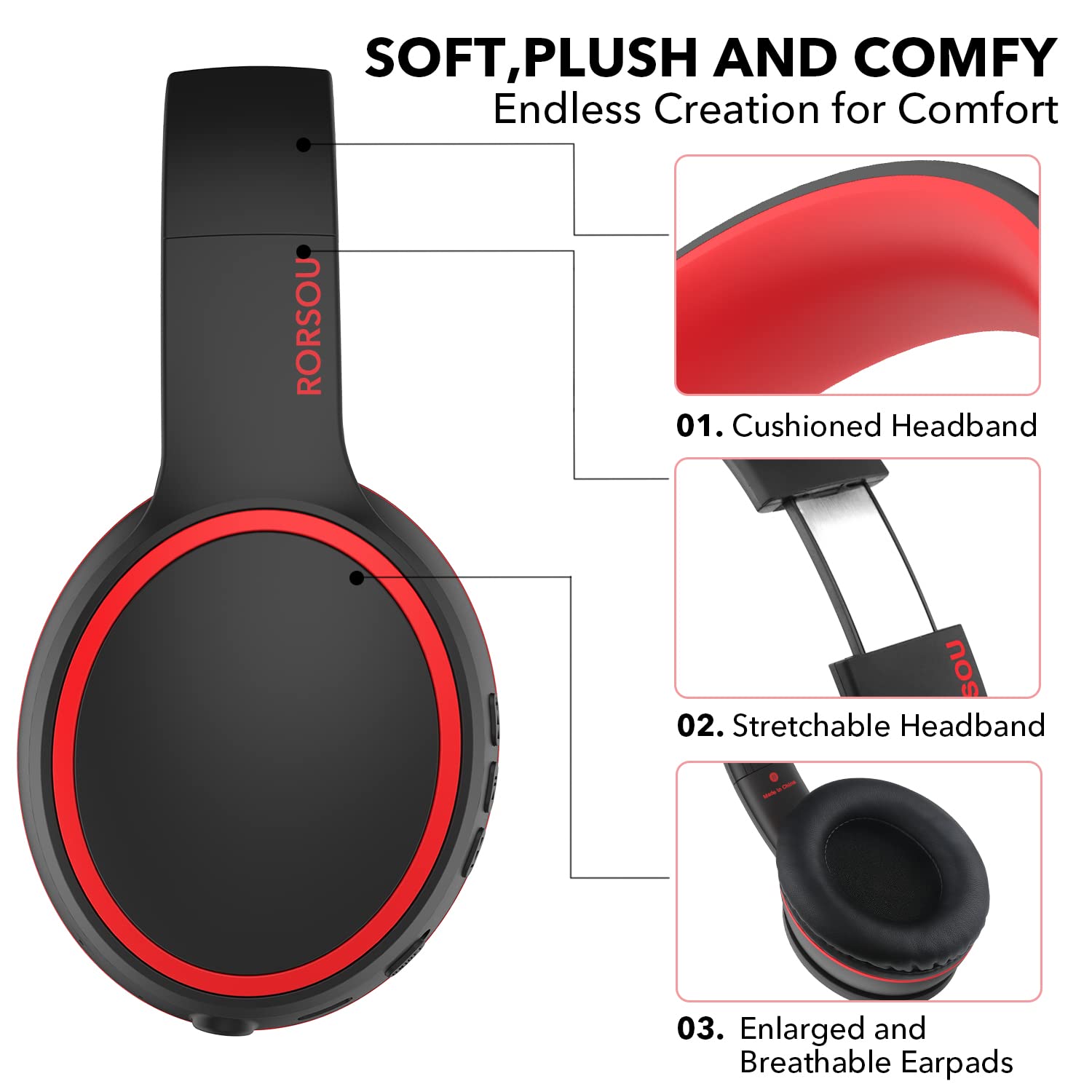 Foto 3 | Auriculares Bluetooth Rorsou B10 Negro - Venta Internacional