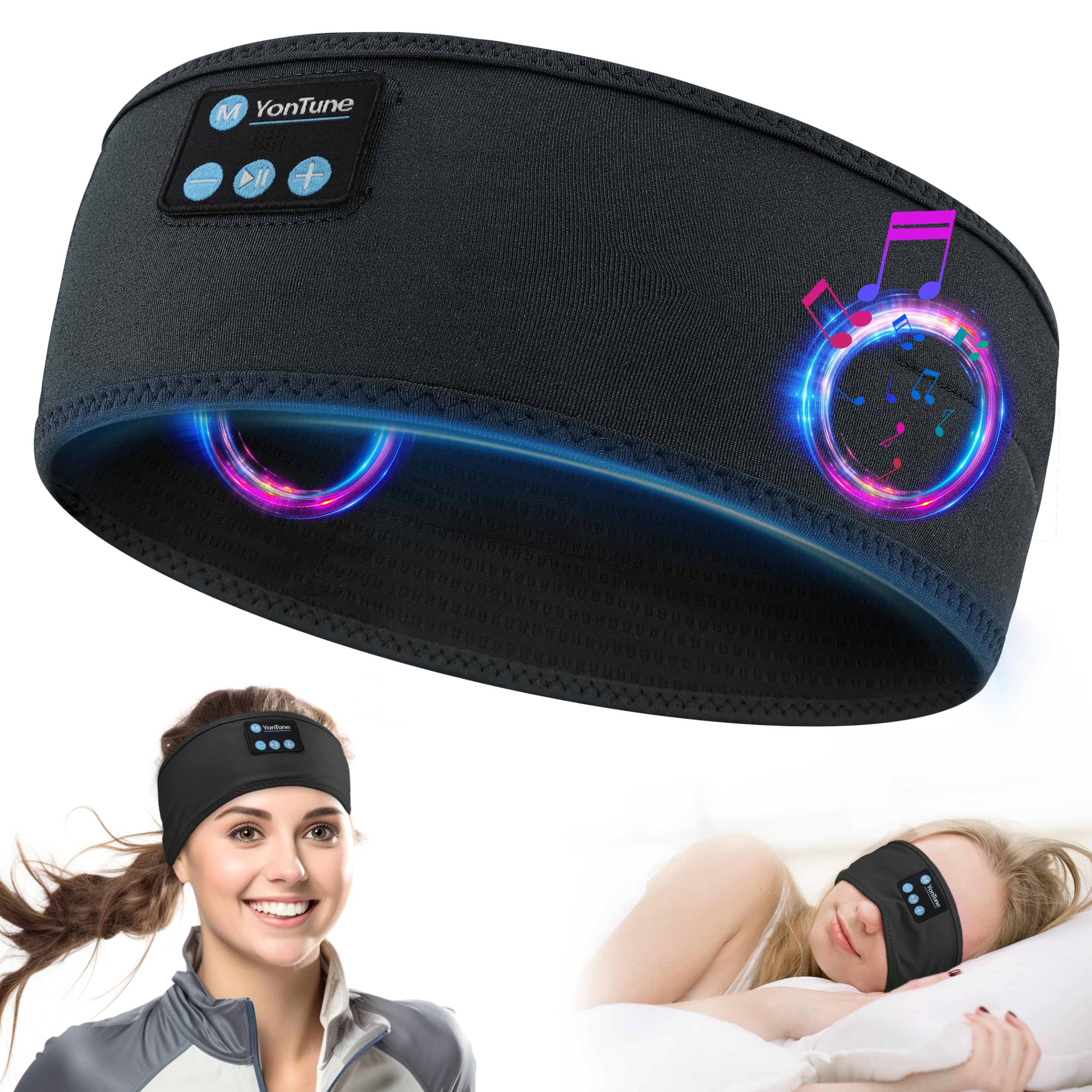 Foto 2 pulgar | Auriculares Inalámbricos con Diadema Para Dormir Bluetooth Yontune color Negro - Venta Internacional