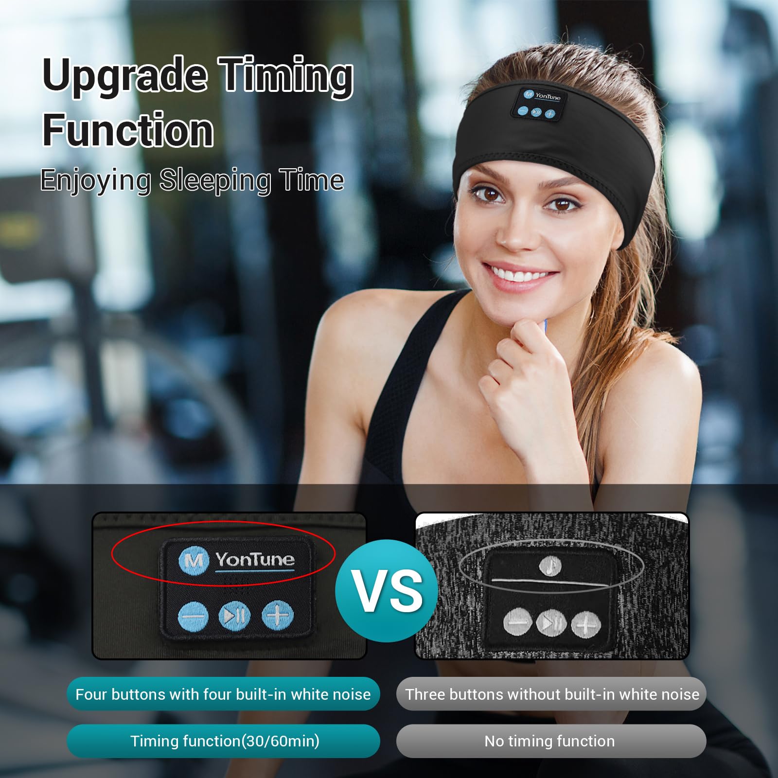 Foto 3 pulgar | Auriculares Inalámbricos con Diadema Para Dormir Bluetooth Yontune color Negro - Venta Internacional