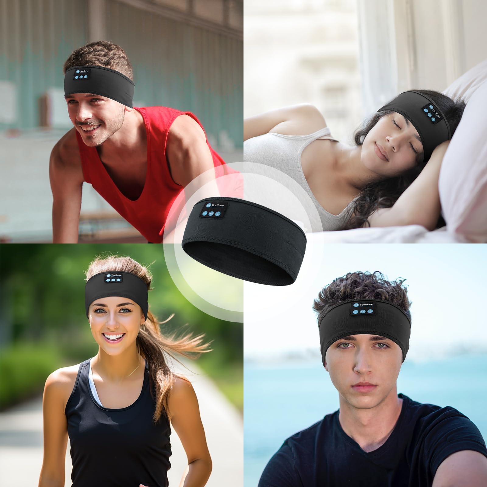 Foto 4 pulgar | Auriculares Inalámbricos con Diadema Para Dormir Bluetooth Yontune color Negro - Venta Internacional