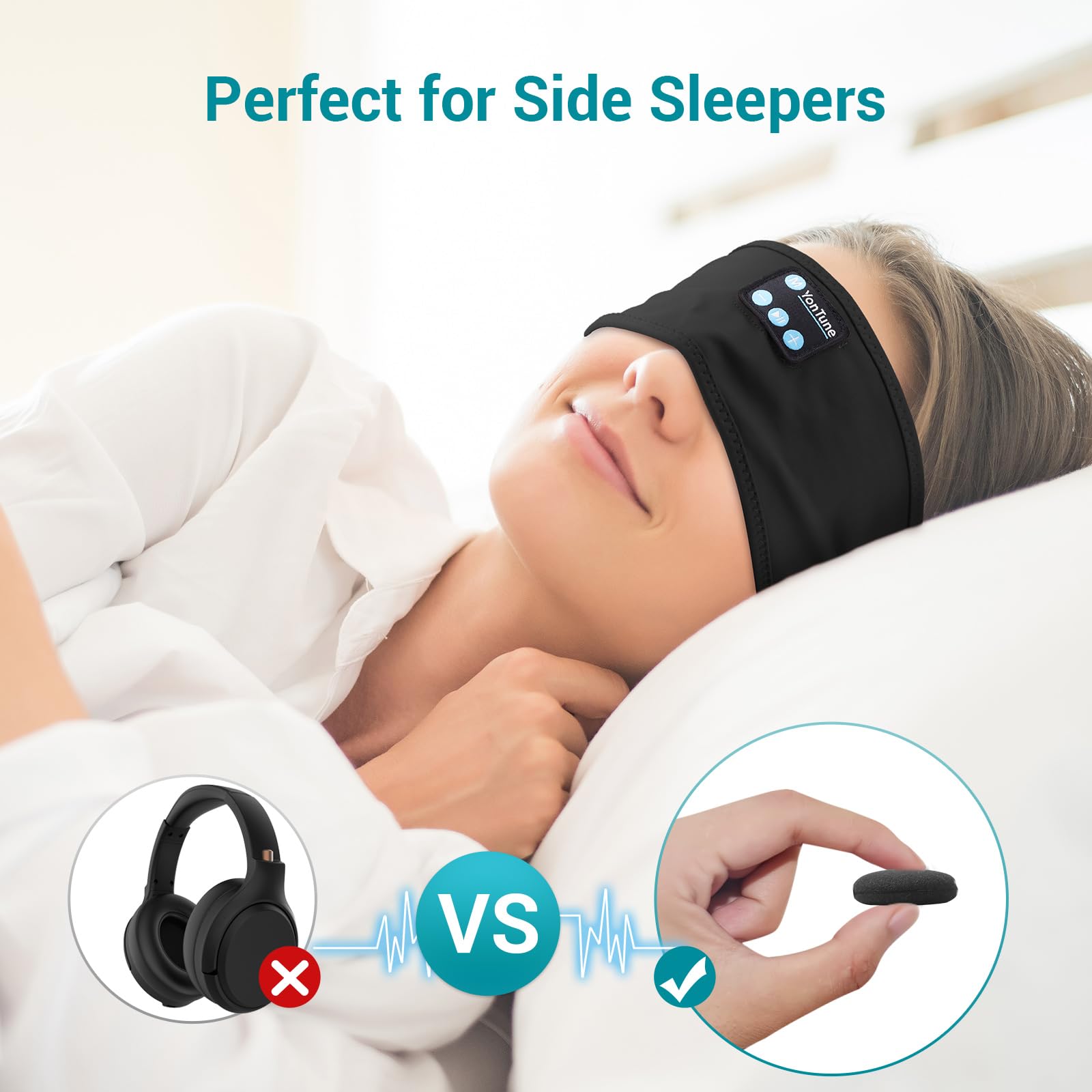 Foto 5 pulgar | Auriculares Inalámbricos con Diadema Para Dormir Bluetooth Yontune color Negro - Venta Internacional