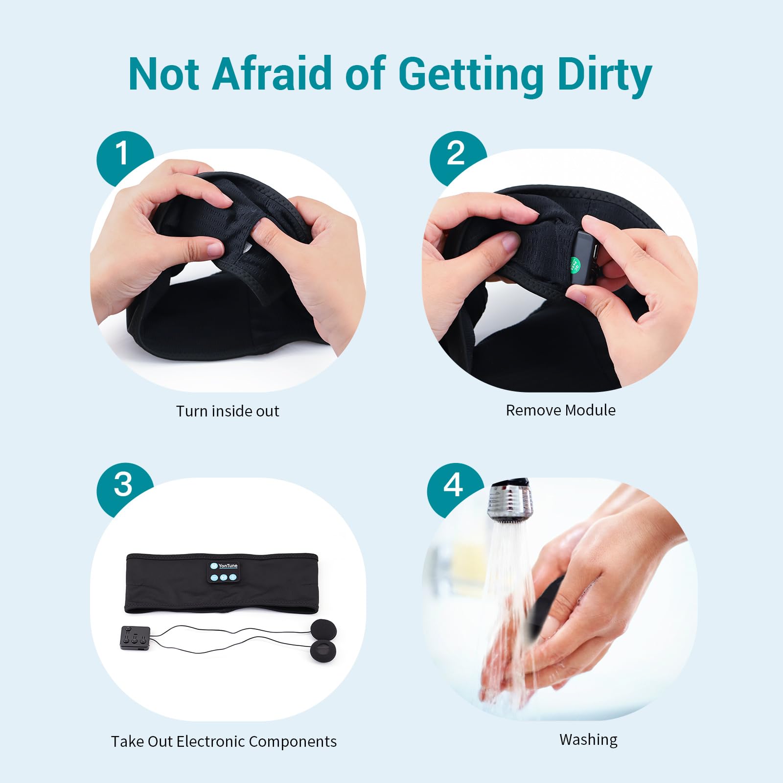 Foto 6 pulgar | Auriculares Inalámbricos con Diadema Para Dormir Bluetooth Yontune color Negro - Venta Internacional