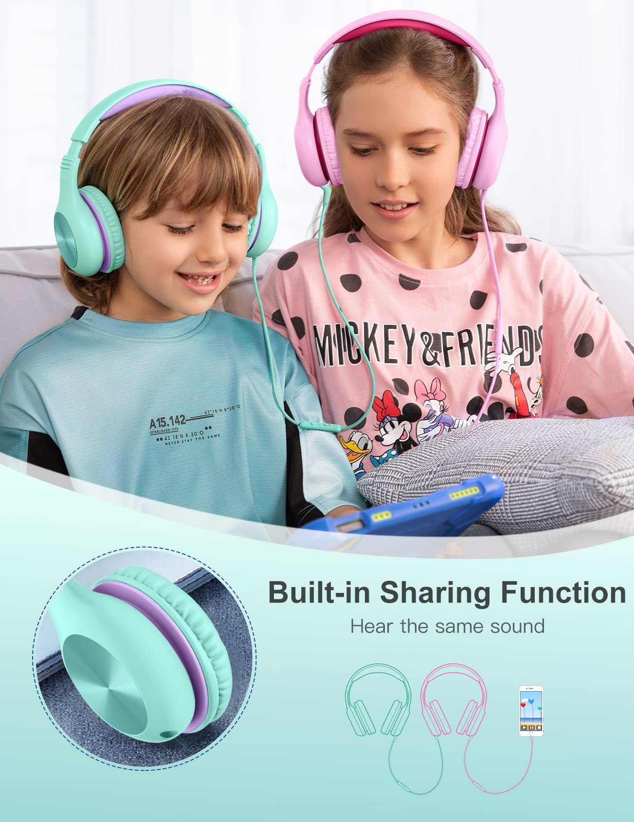 Foto 5 pulgar | Auriculares Nabevi Kids con Micrófono para Colocar Sobre La Oreja color Verde - Venta Internacional