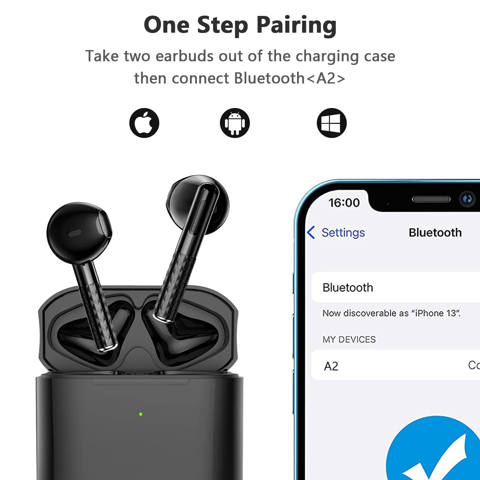 Foto 7 pulgar | Auriculares True Wireless Feans Bluetooth 5.3 con Micrófono - Venta Internacional
