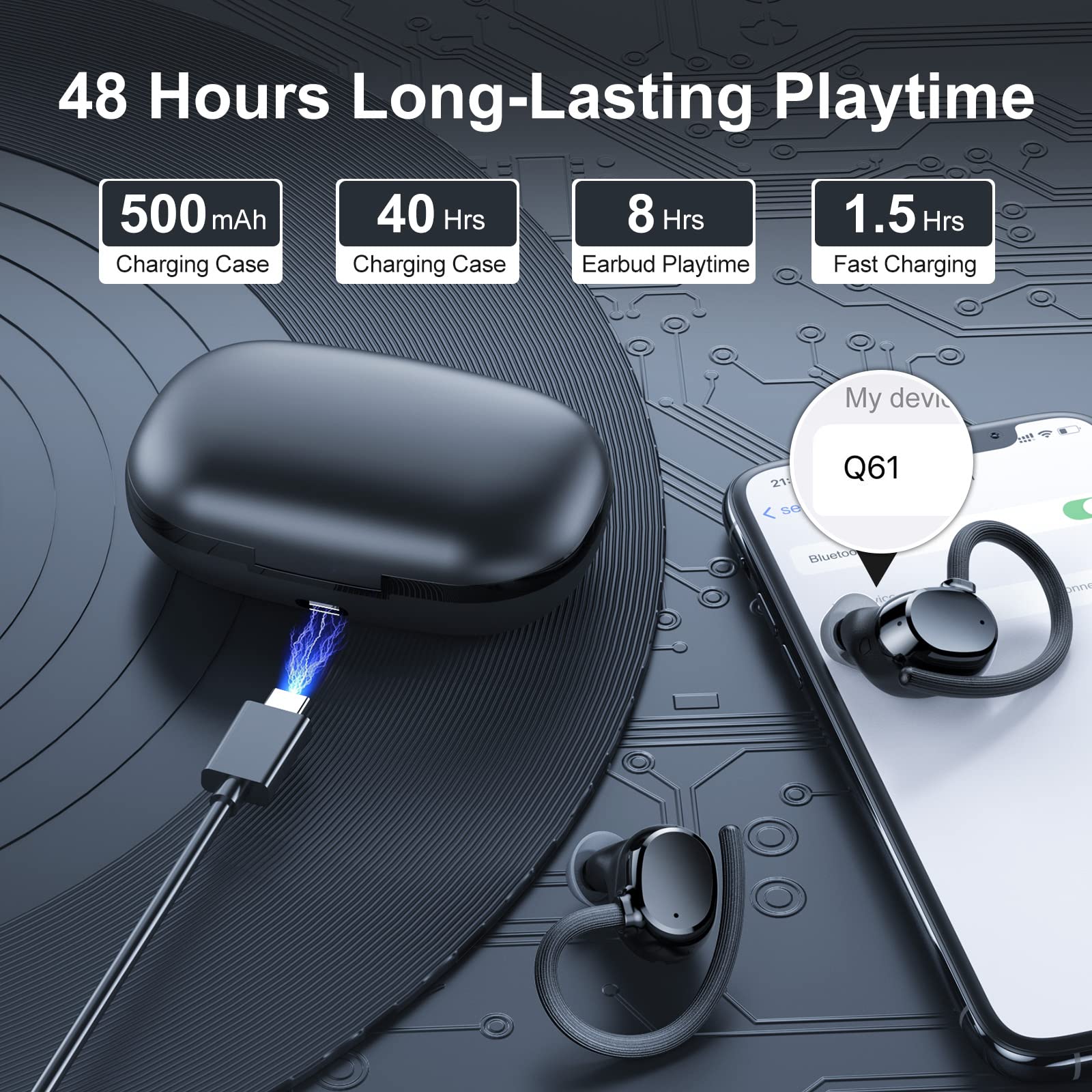 Foto 5 pulgar | Auriculares Inalámbricos Wuyi Q61 Hifi Stereo Bluetooth 5.3 Ip7 - Venta Internacional