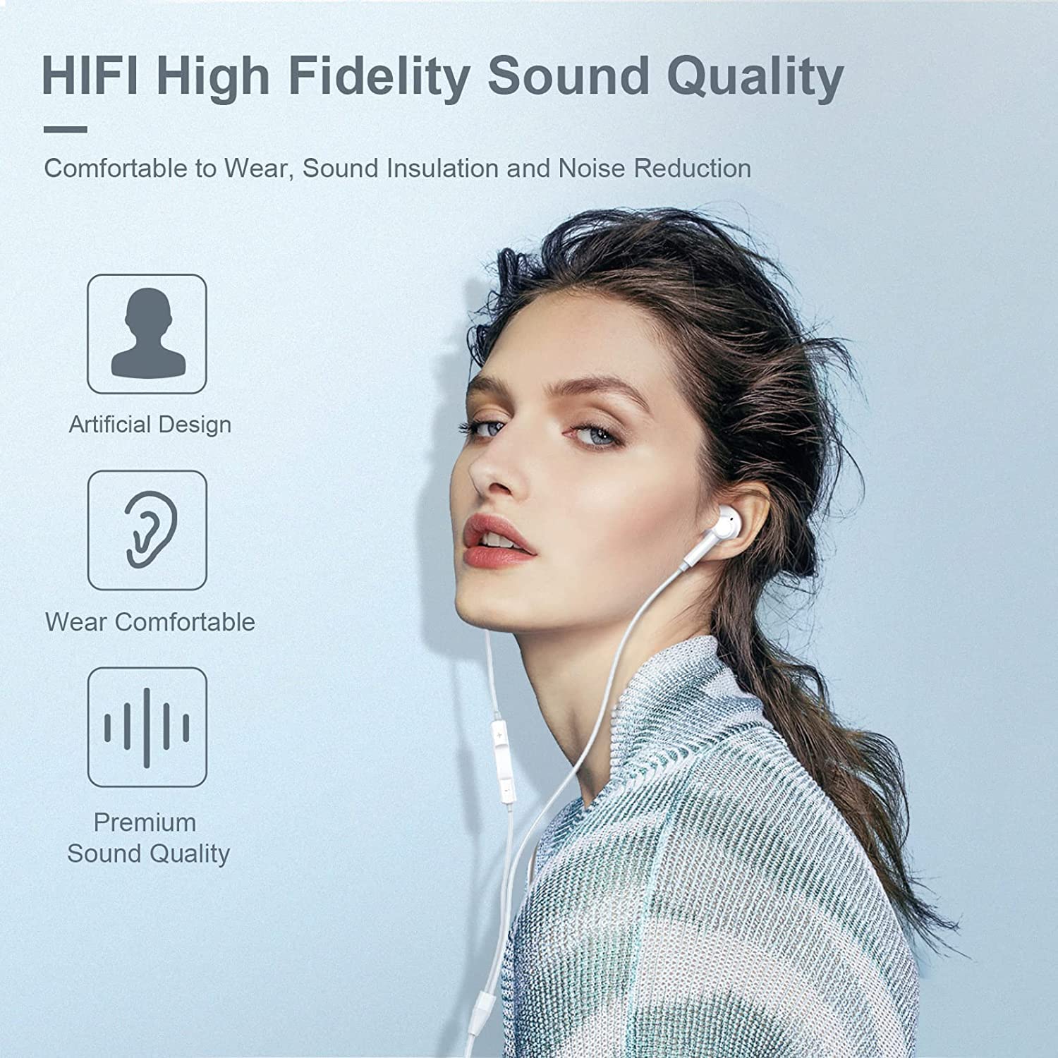 Foto 7 | Auriculares Con Cable Eashion Con Micrófono Para Iphone - Venta Internacional.