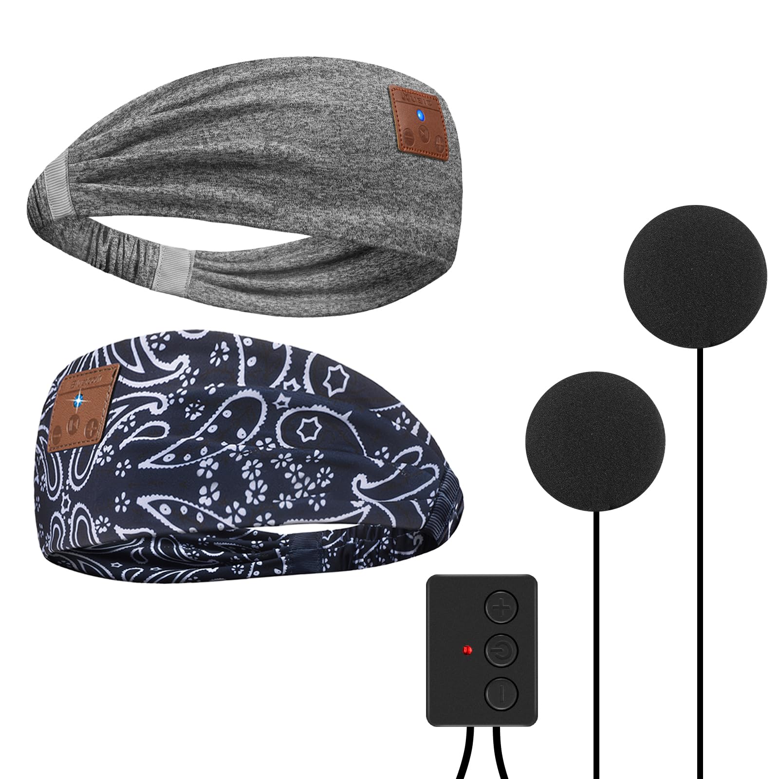 Auriculares Para Dormir Con Diadema Bluetooth Bulypazy Azul Y Gris - Venta Internacional.