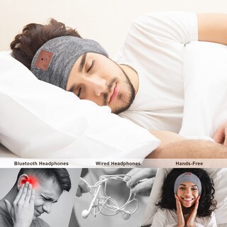 Foto 3 | Auriculares Para Dormir Con Diadema Bluetooth Bulypazy Azul Y Gris - Venta Internacional.