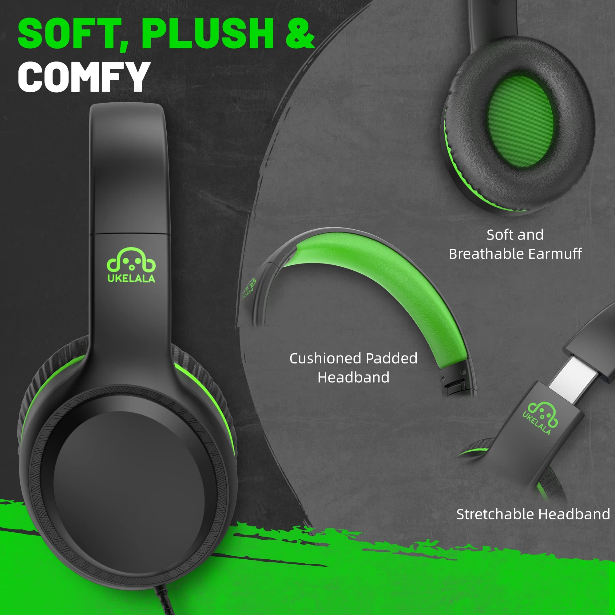 Foto 3 pulgar | Auriculares con Cable Ukelala Green - Venta Internacional