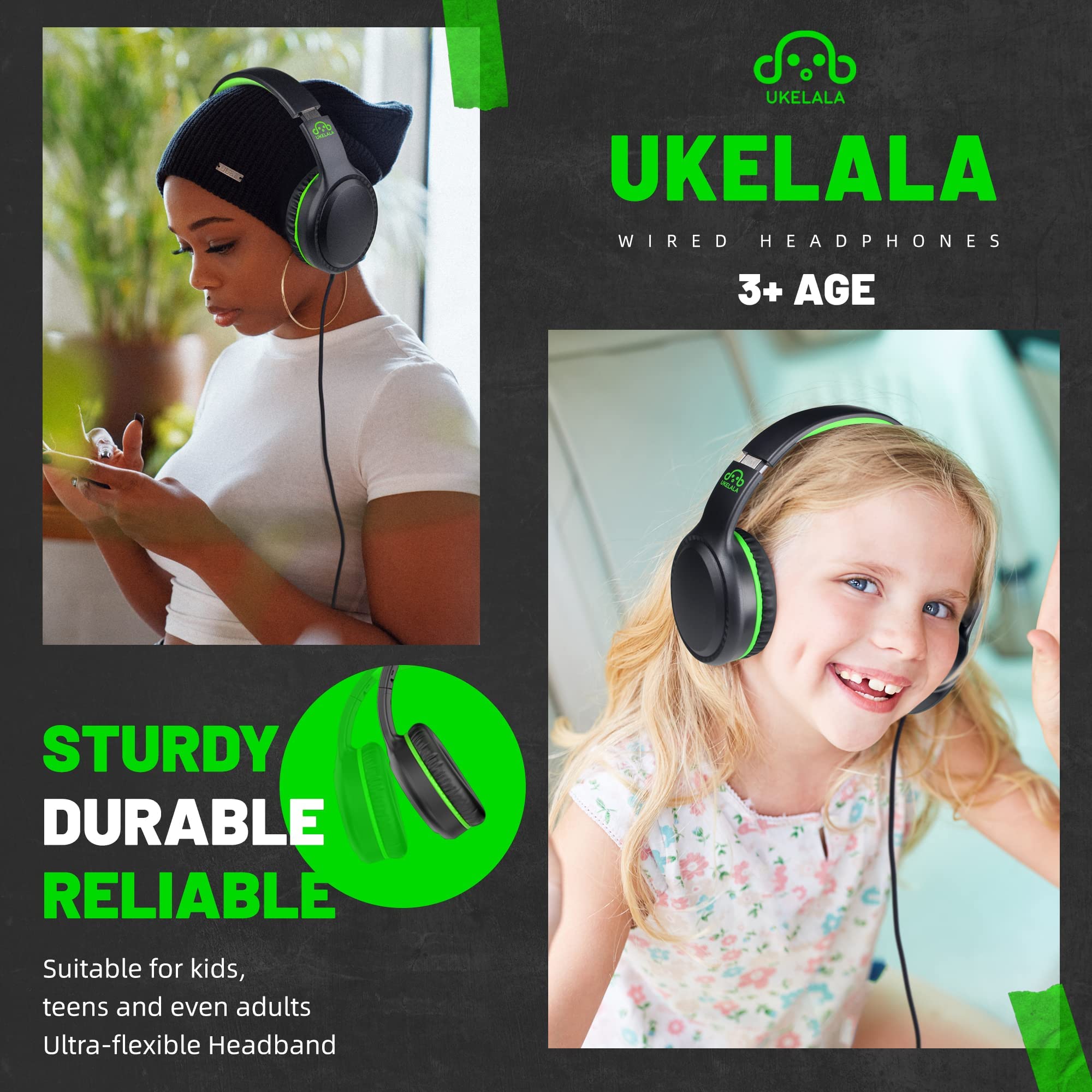 Foto 4 | Auriculares con Cable Ukelala Green - Venta Internacional