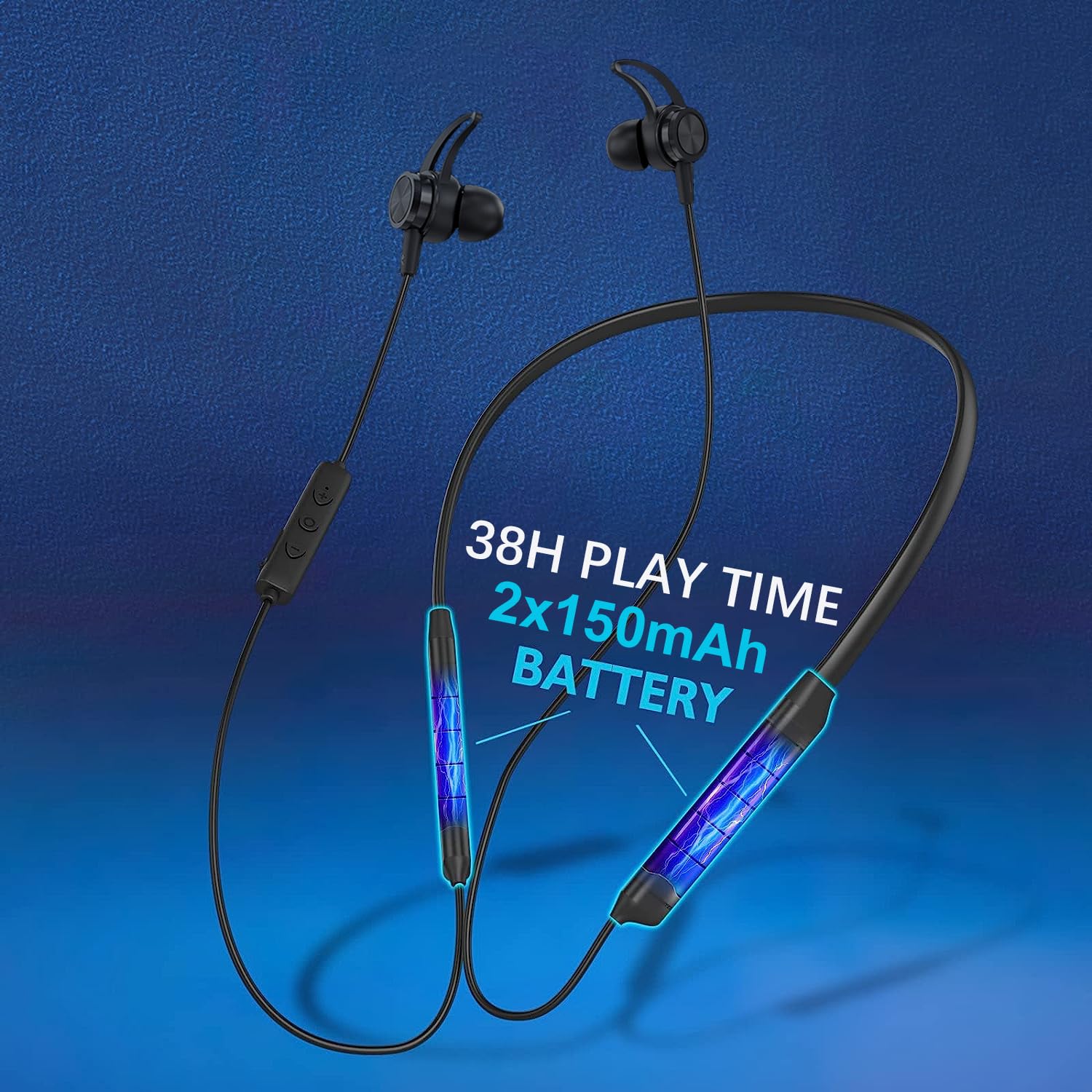 Foto 6 | Auriculares Bluetooth con Banda para Cuello Mormoque V5.3 con Micrófono - Venta Internacional