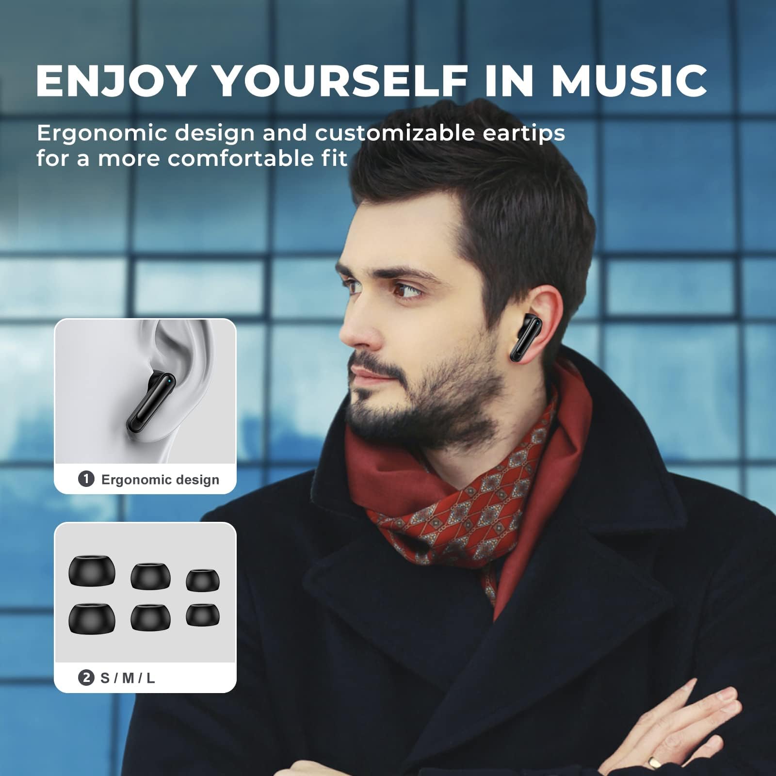 Foto 7 pulgar | Auriculares Inalámbricos Kesieme Bluetooth 5.3 60h Playtime IPX7 - Venta Internacional
