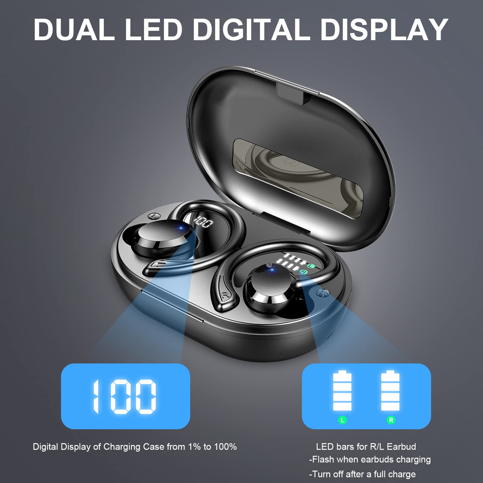 Foto 4 pulgar | Auriculares Inalámbricos Dascert Sport Bluetooth 5.3 Con Ganchos Ip7 - Venta Internacional.