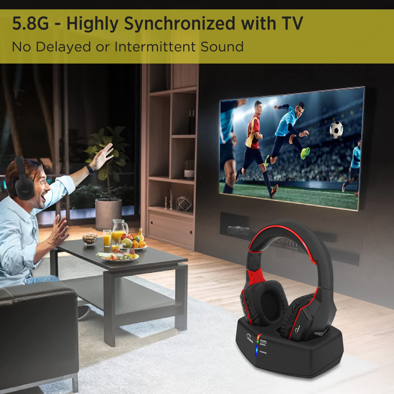 Foto 4 pulgar | Auriculares Inalámbricos WallarGe para TV RF de 5,8 Ghz - Venta Internacional