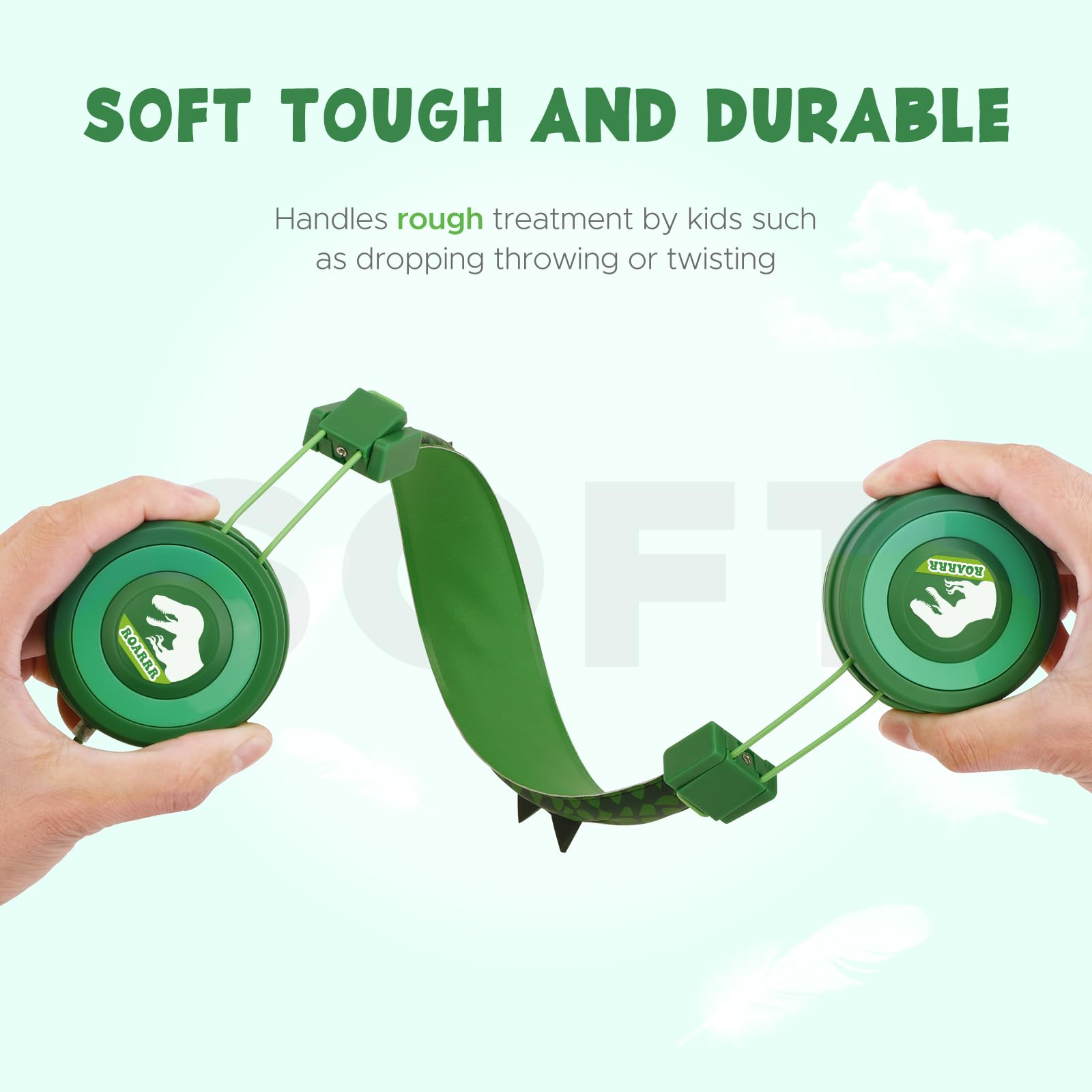 Foto 8 pulgar | Auriculares Qearfun Dinosaur con Micrófono Verde - Venta Internacional