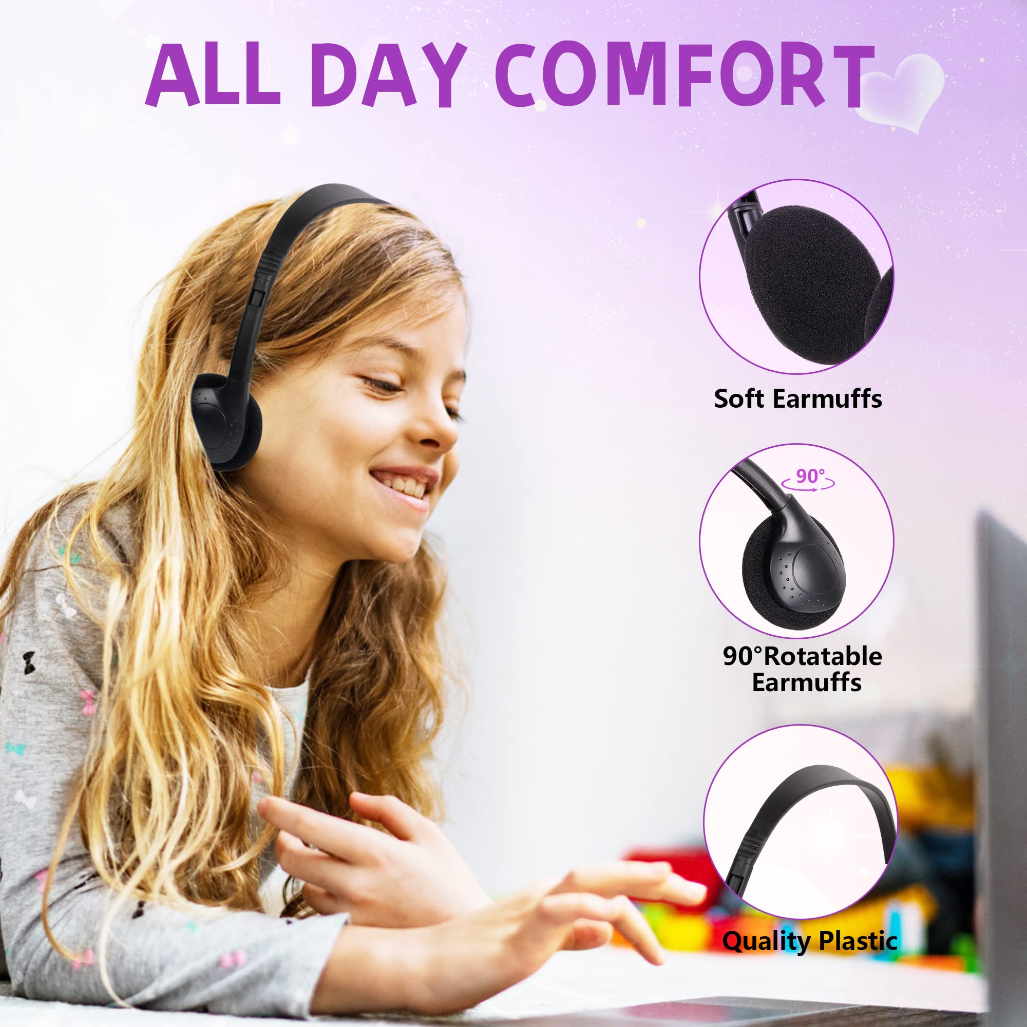 Foto 3 pulgar | Paquete de 30 Auriculares YFSFQS Negros para Niños - Venta Internacional