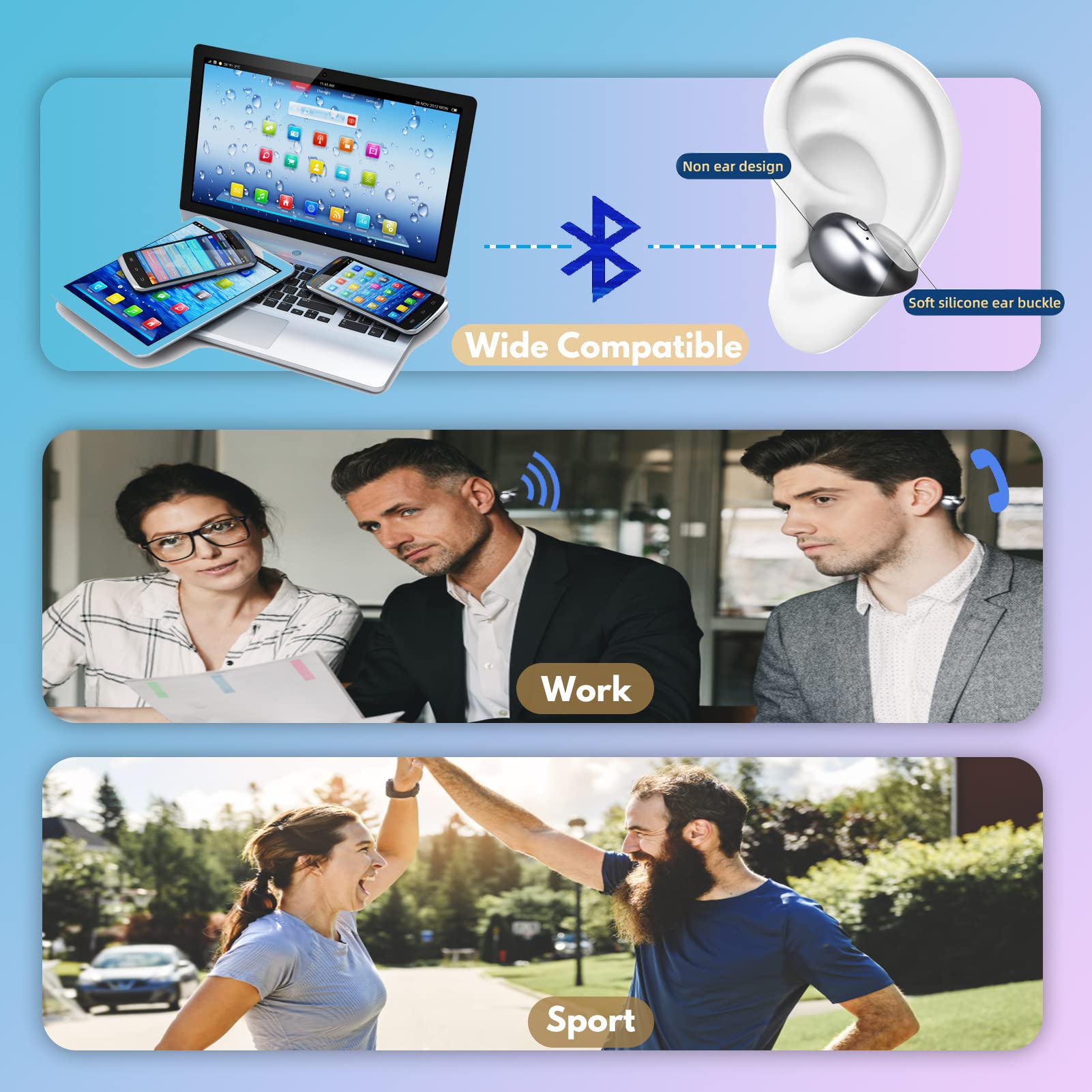 Foto 5 pulgar | Auriculares Inalámbricos Loluka con Ganchos para la Oreja - Venta Internacional