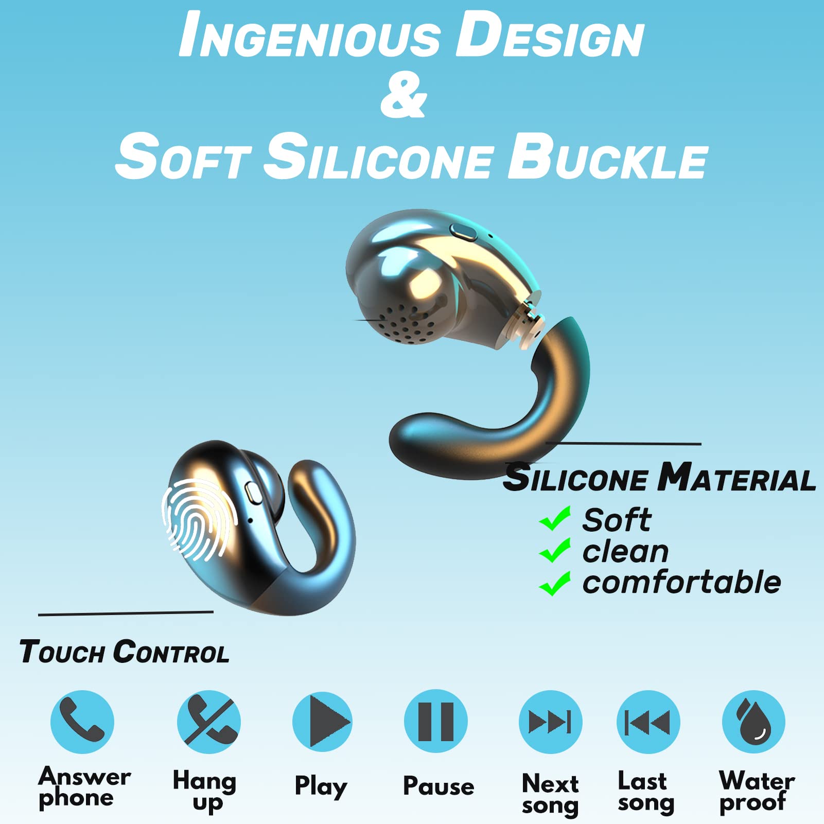 Foto 6 pulgar | Auriculares Inalámbricos Loluka con Ganchos para la Oreja - Venta Internacional