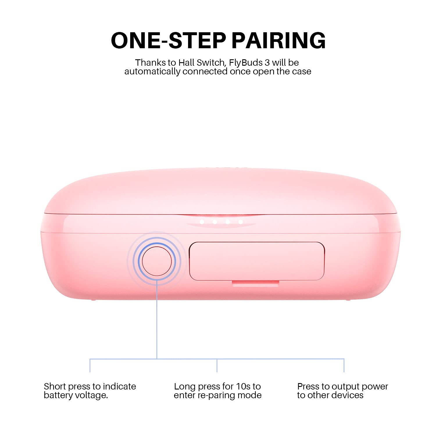 Foto 5 pulgar | Auriculares Bluetooth Tribit Flybuds 3 Pink 150h - Venta Internacional