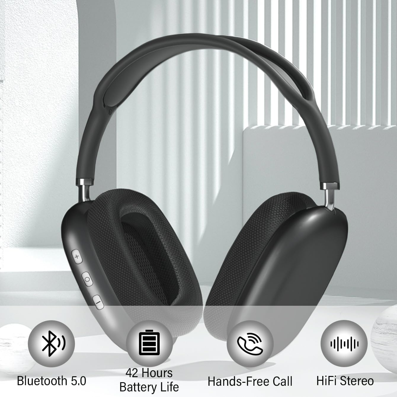 Foto 6 pulgar | Auriculares Inalámbricos Peakfun Bluetooth Over-ear 42h Playtime - Venta Internacional