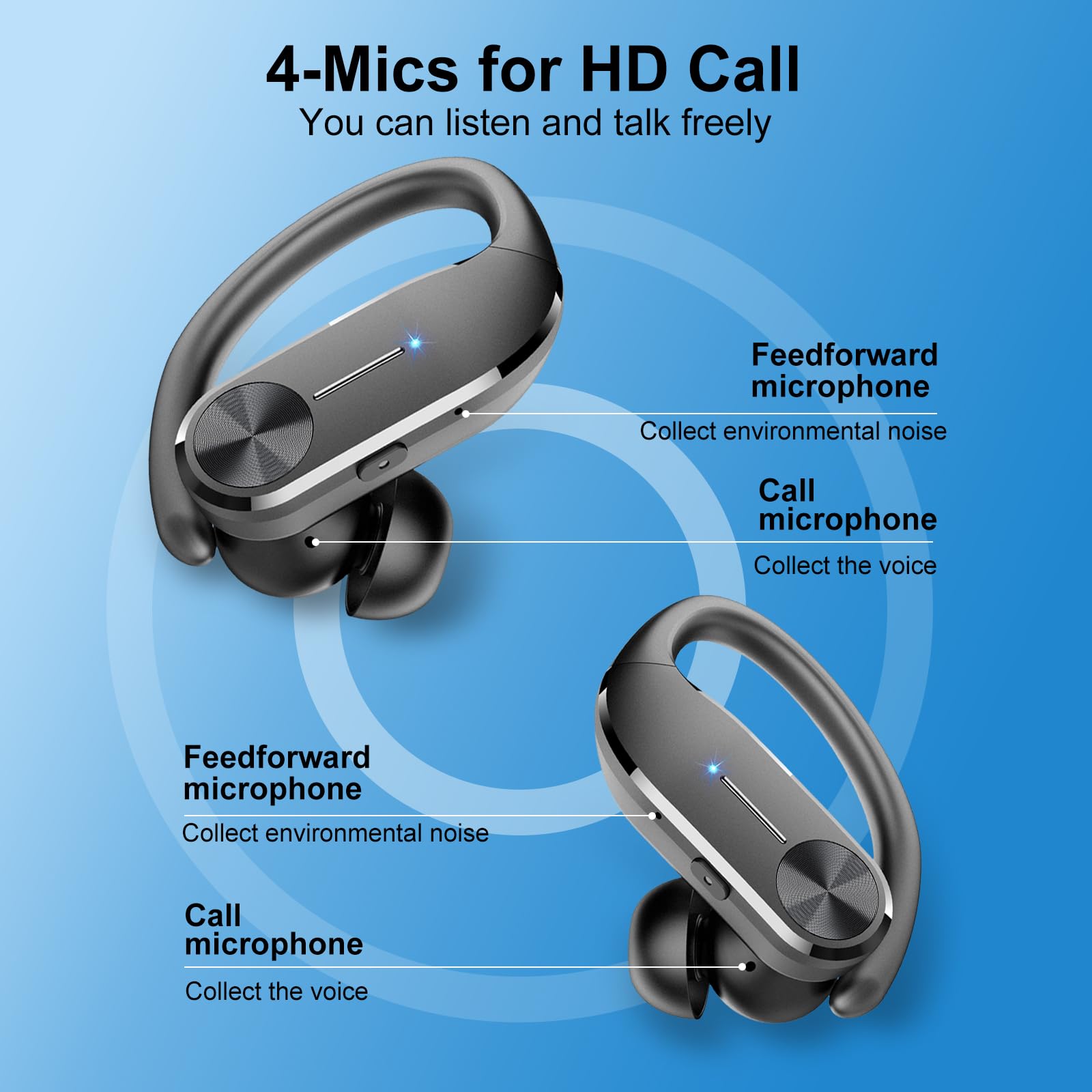 Foto 3 pulgar | Audífonos In Ear Hadbleng Negros con Bluetooth-Venta Internacional