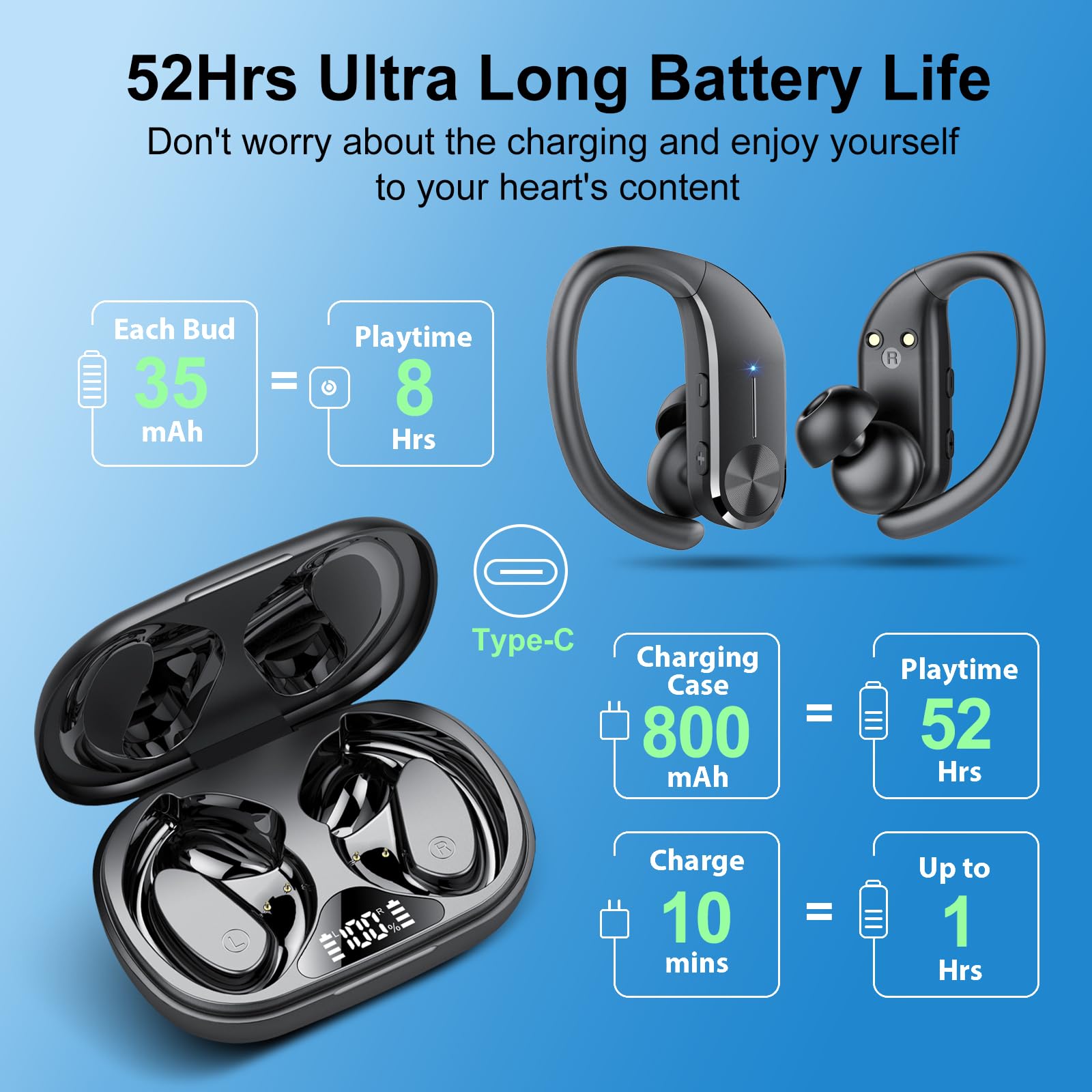 Foto 4 pulgar | Audífonos In Ear Hadbleng Negros con Bluetooth-Venta Internacional